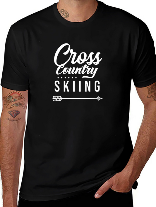 Cross Country Skiing Graphic Tee - Sporty Winter Apparel