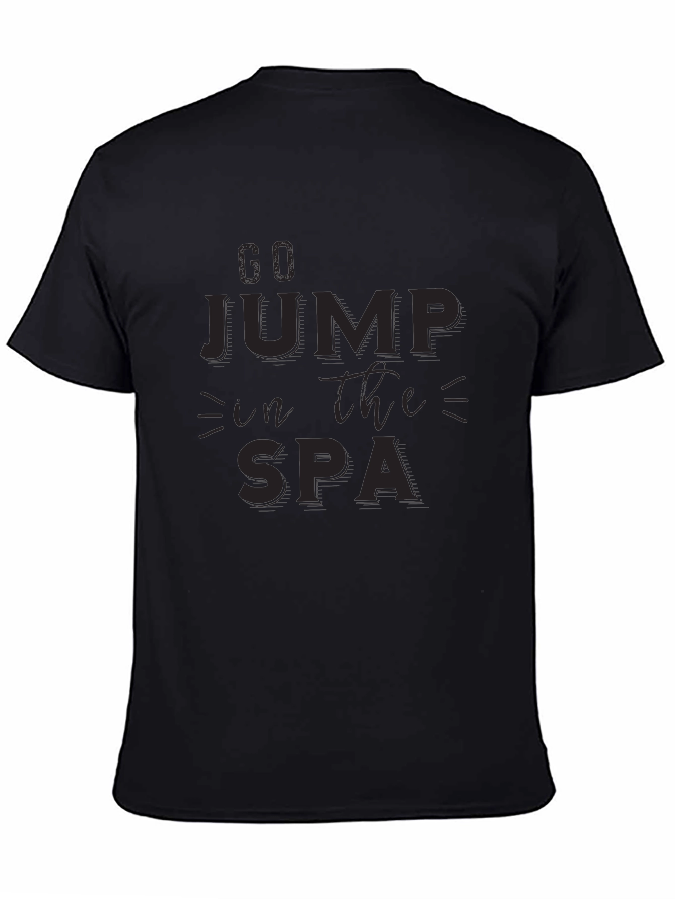 Go Jump in the Spa Black Graphic Tee