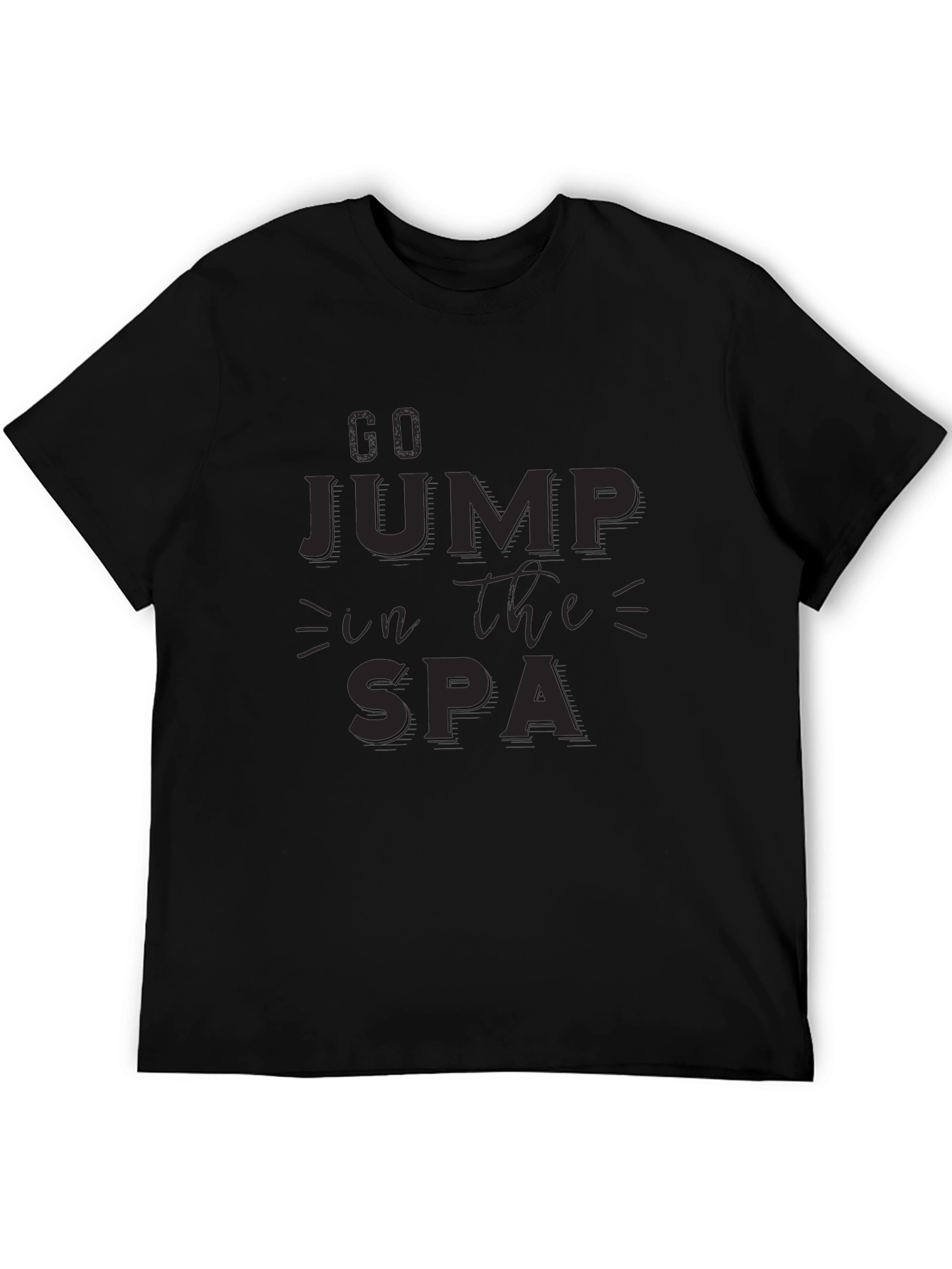 Go Jump in the Spa Black Graphic Tee