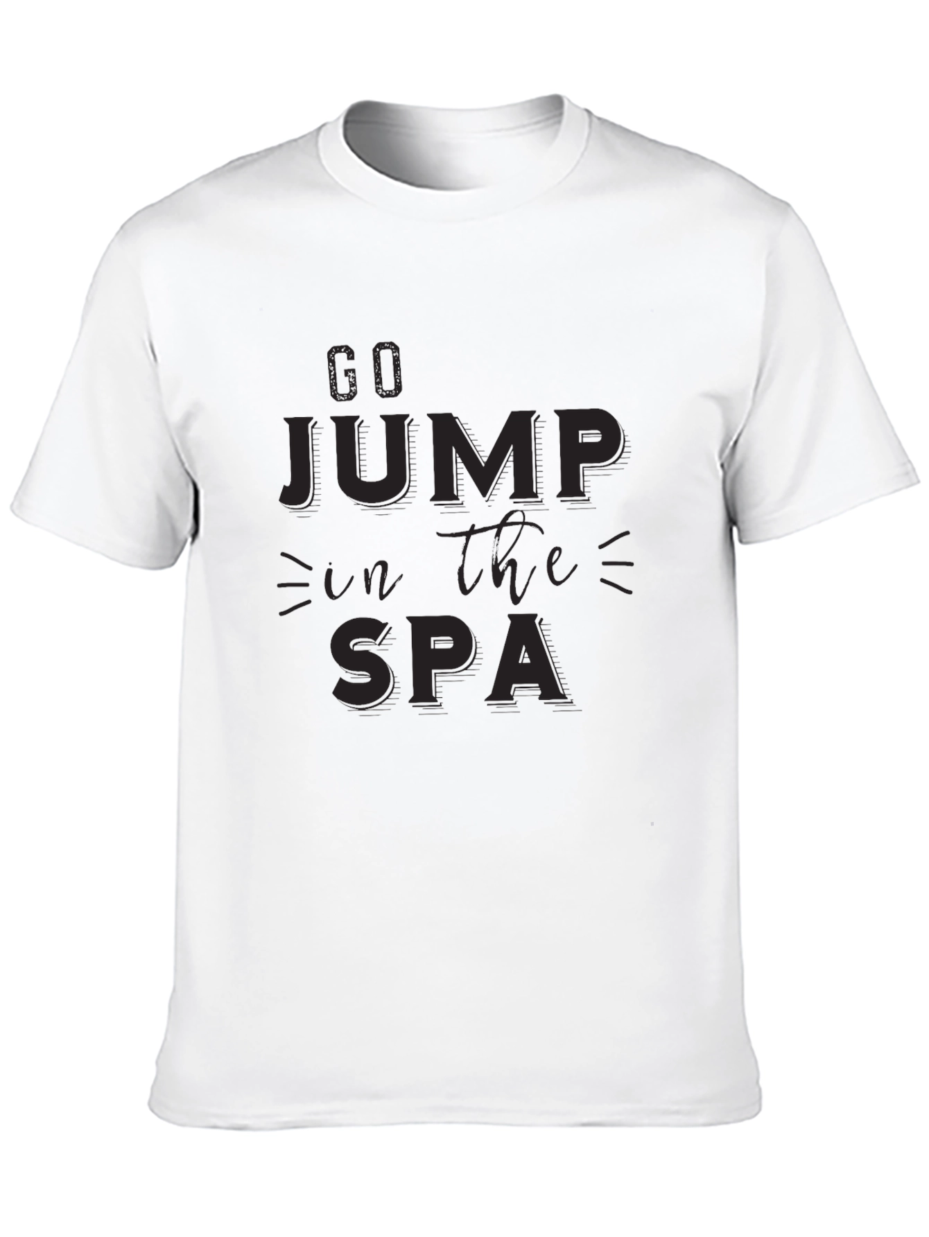 Go Jump in the Spa Black Graphic Tee