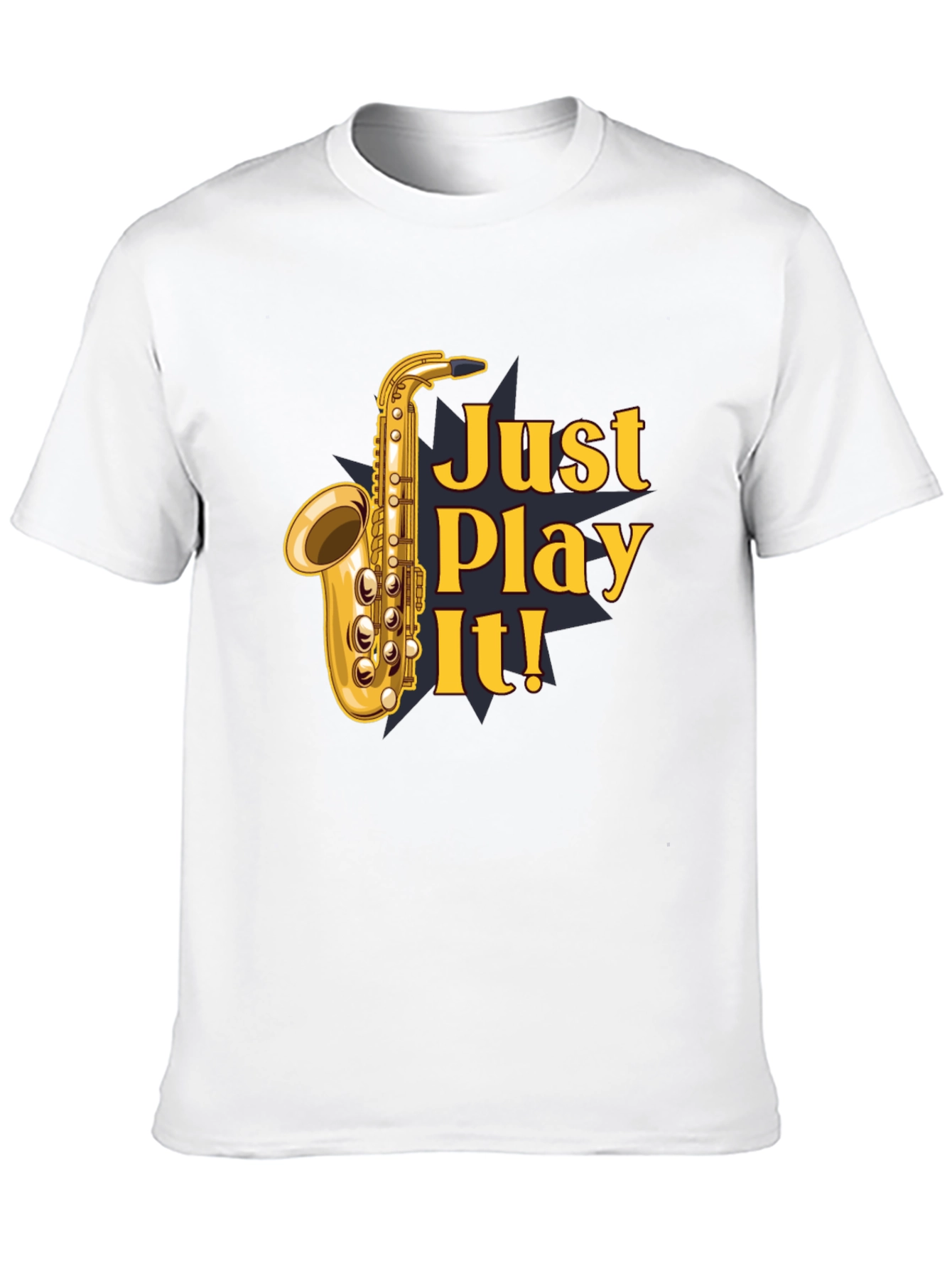 Just Play It! Saxophone Graphic T-Shirt - Black