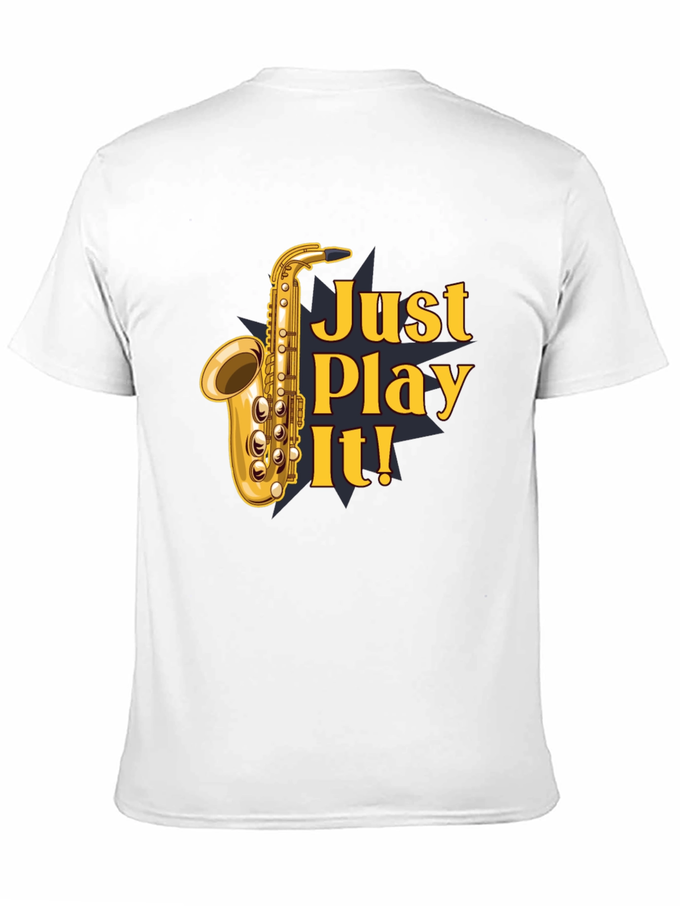 Just Play It! Saxophone Graphic T-Shirt - Black