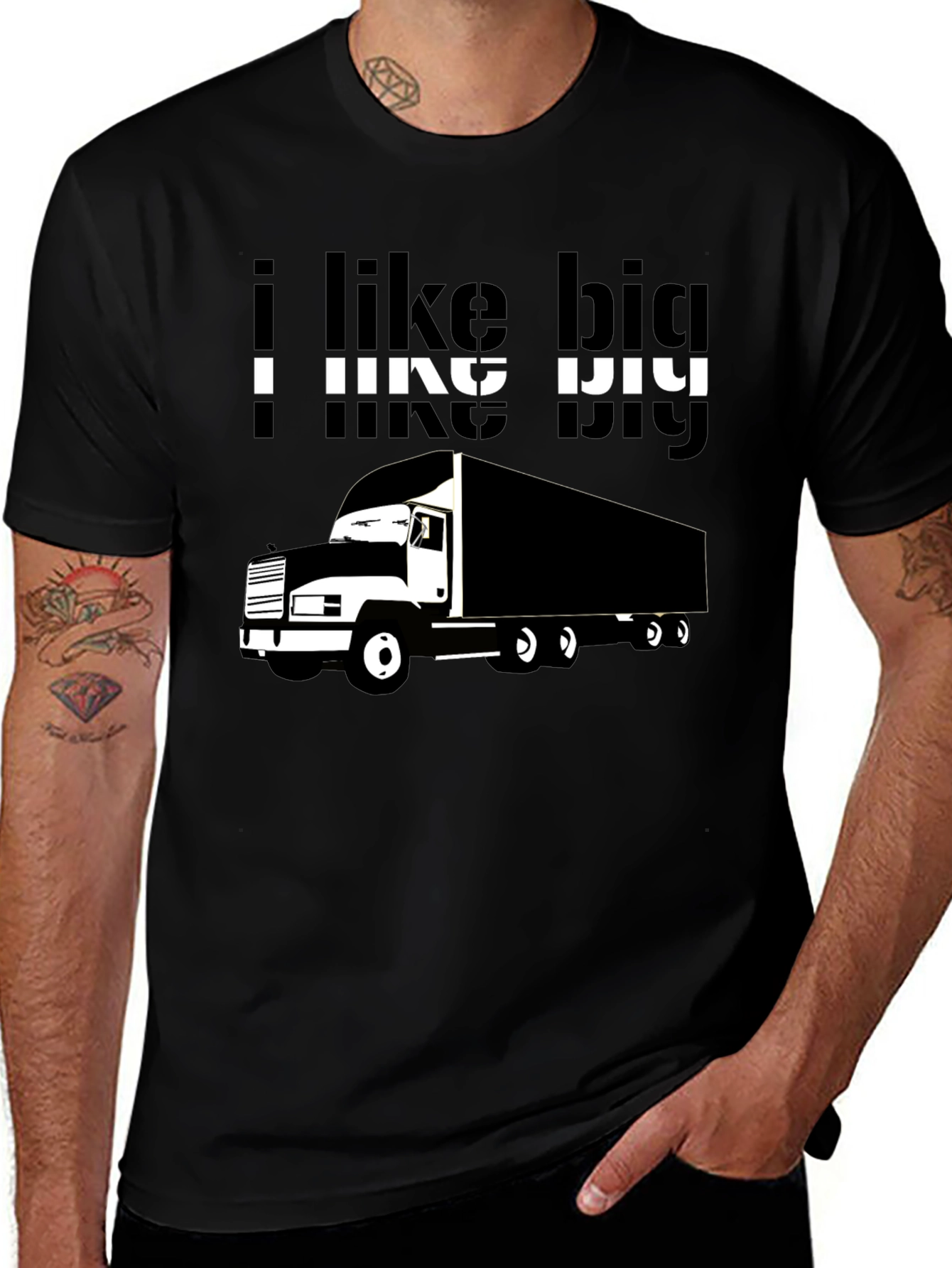 I Like Big Trucks T-Shirt - Black Graphic Tee