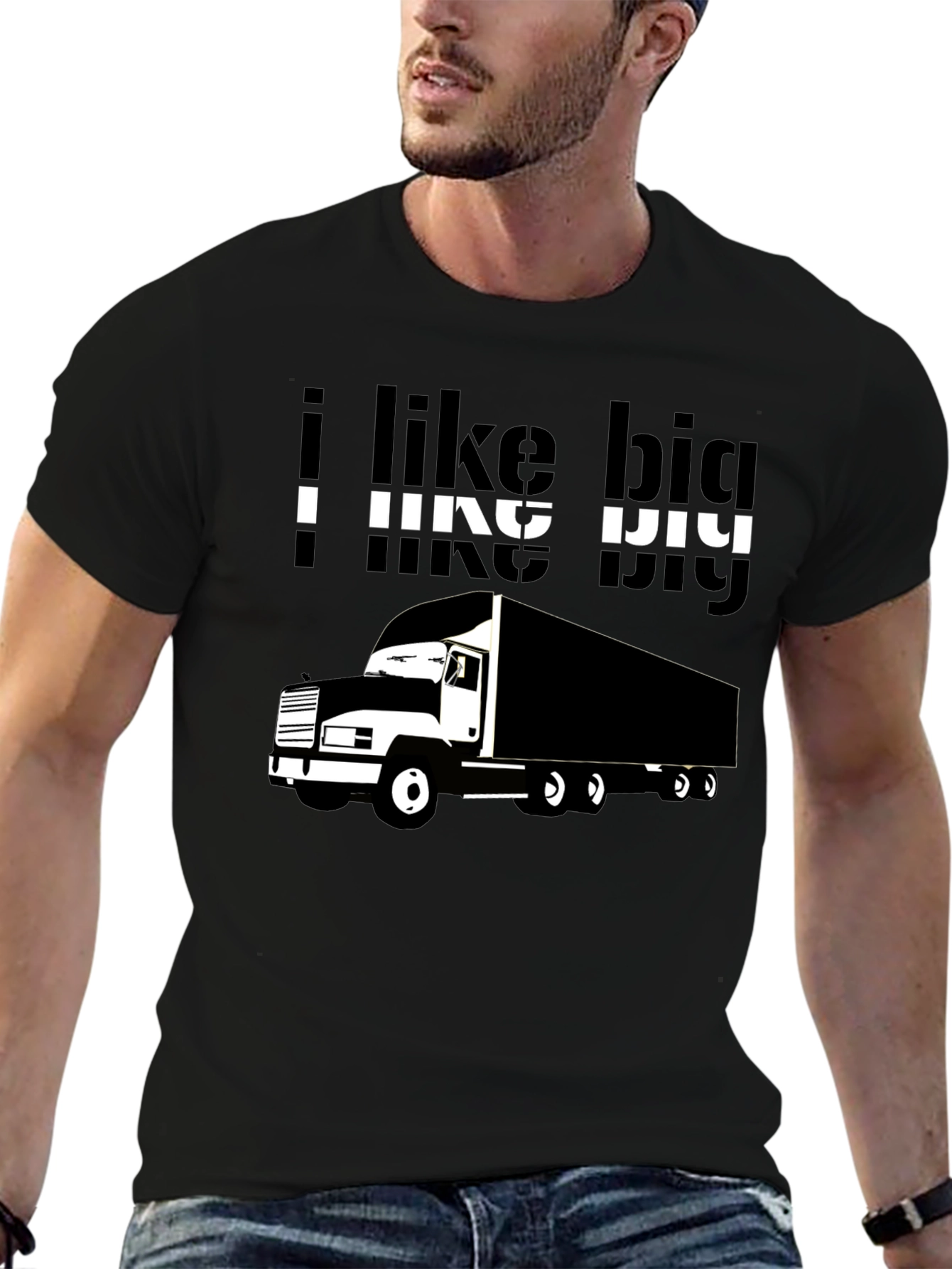 I Like Big Trucks T-Shirt - Black Graphic Tee