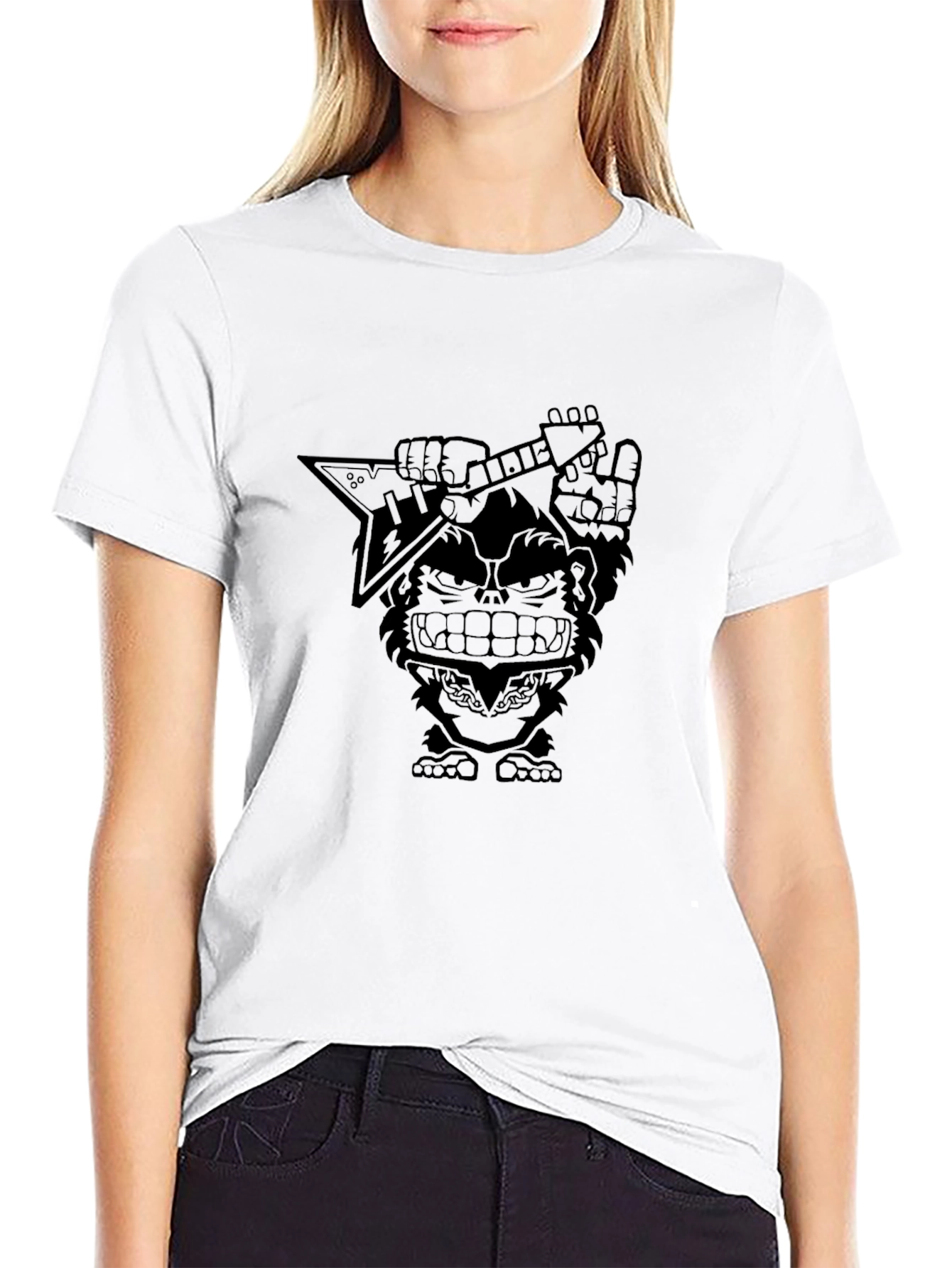 Rocking Gorilla Graphic Tee - Black Cotton T-Shirt