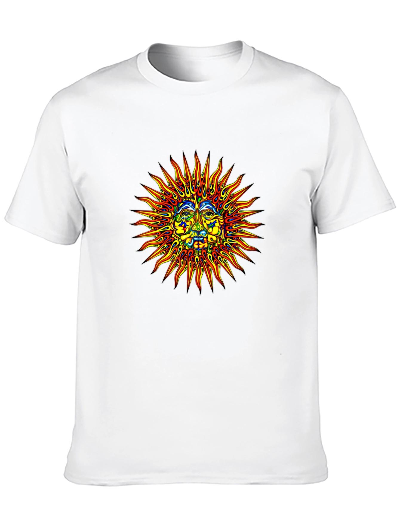 Sun Face Graphic Print Black T-Shirt