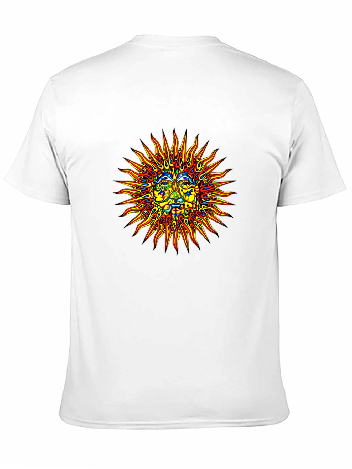 Sun Face Graphic Print Black T-Shirt