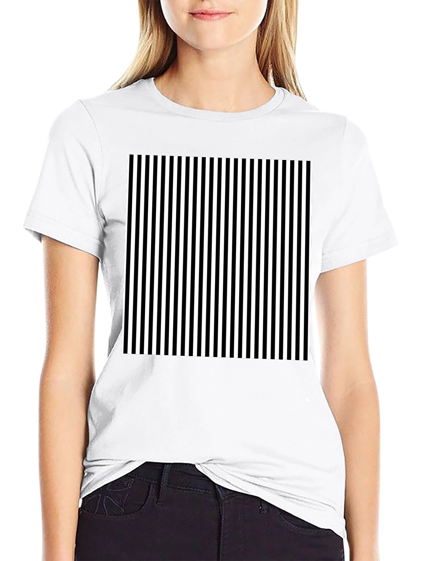 Striped Graphic Tee - Classic Black