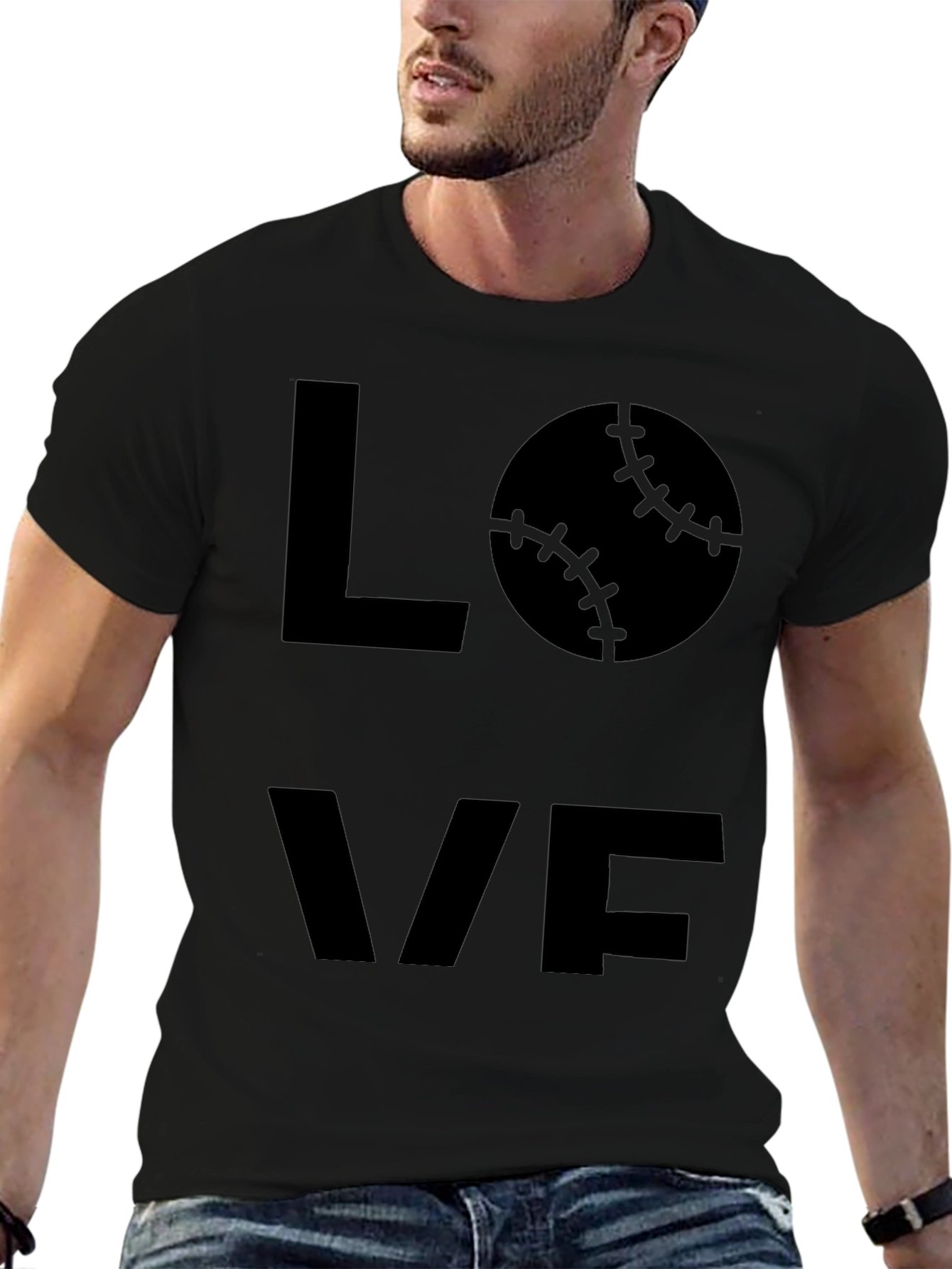 Love Baseball Black T-Shirt