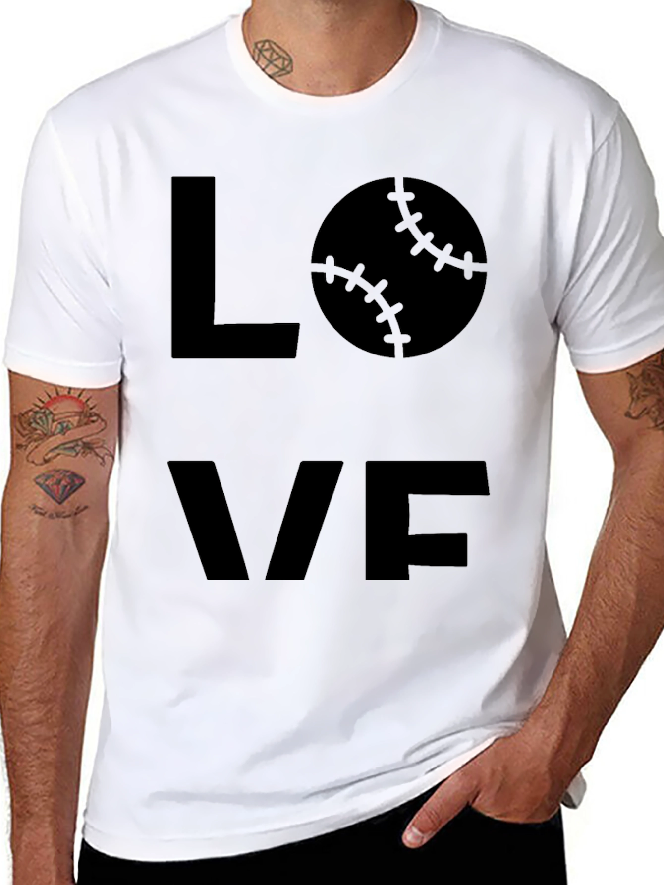 Love Baseball Black T-Shirt