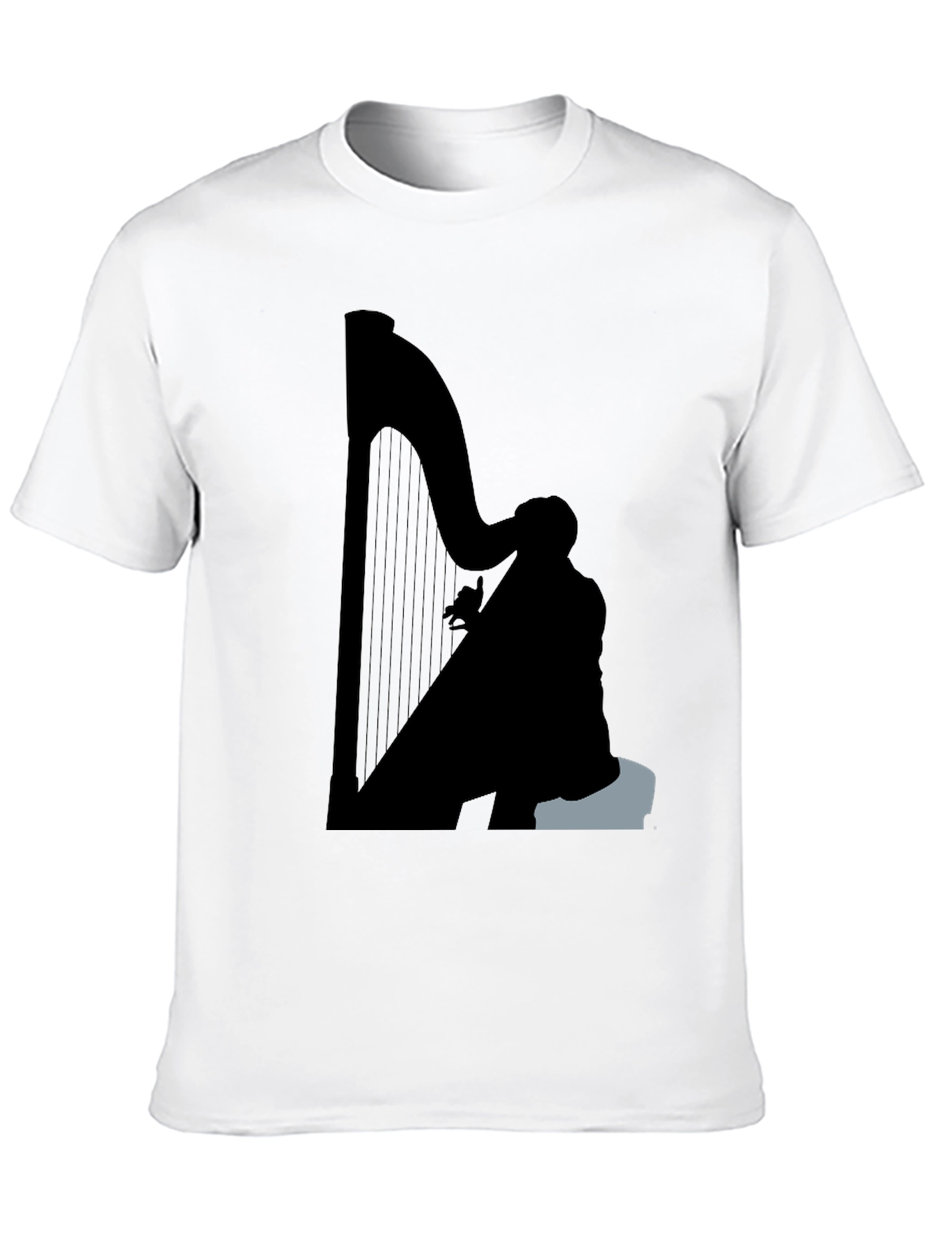 Silhouette Harp Player Graphic Tee - Black
