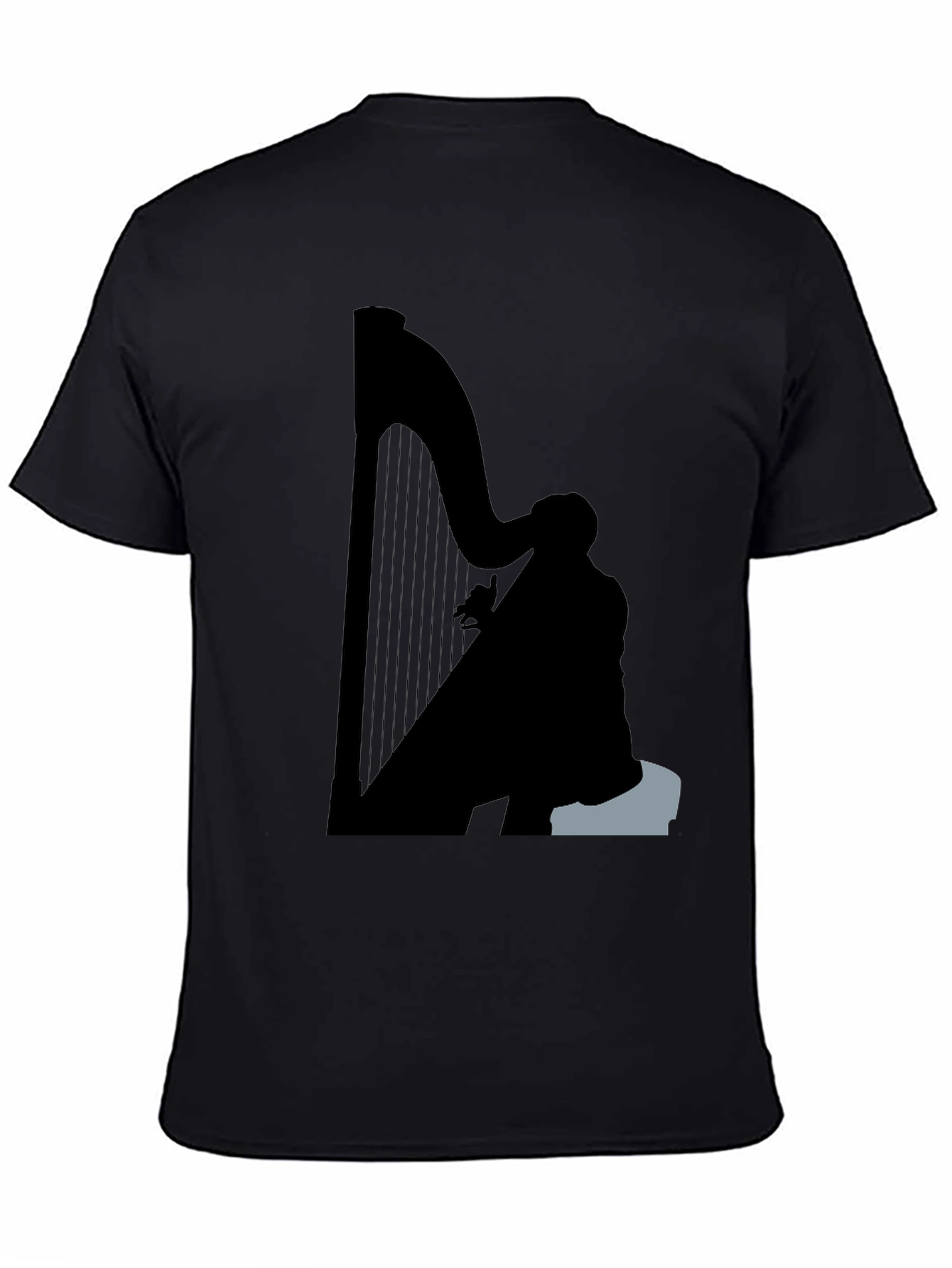 Silhouette Harp Player Graphic Tee - Black