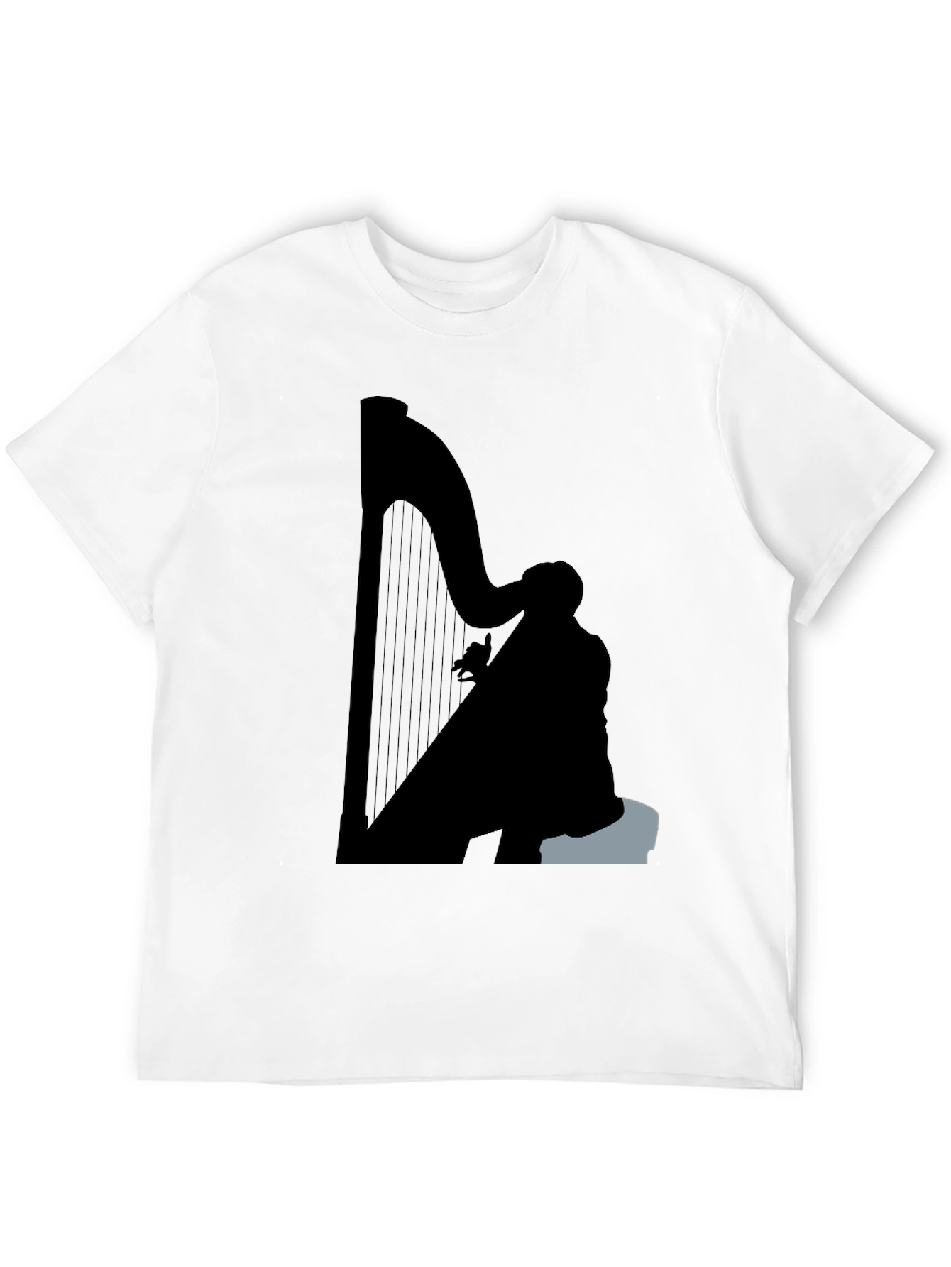 Silhouette Harp Player Graphic Tee - Black