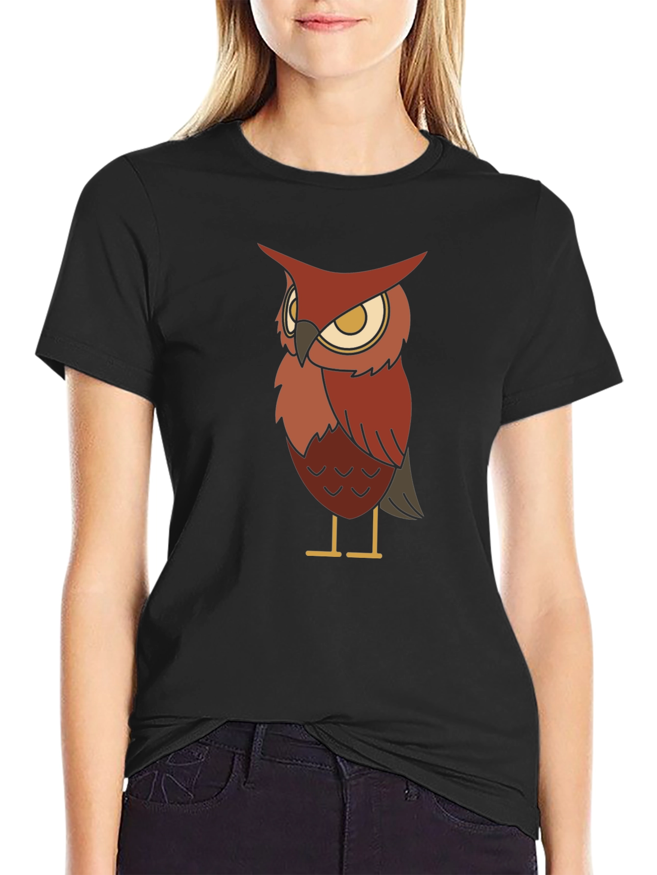 Owl Graphic Black T-Shirt for Men
