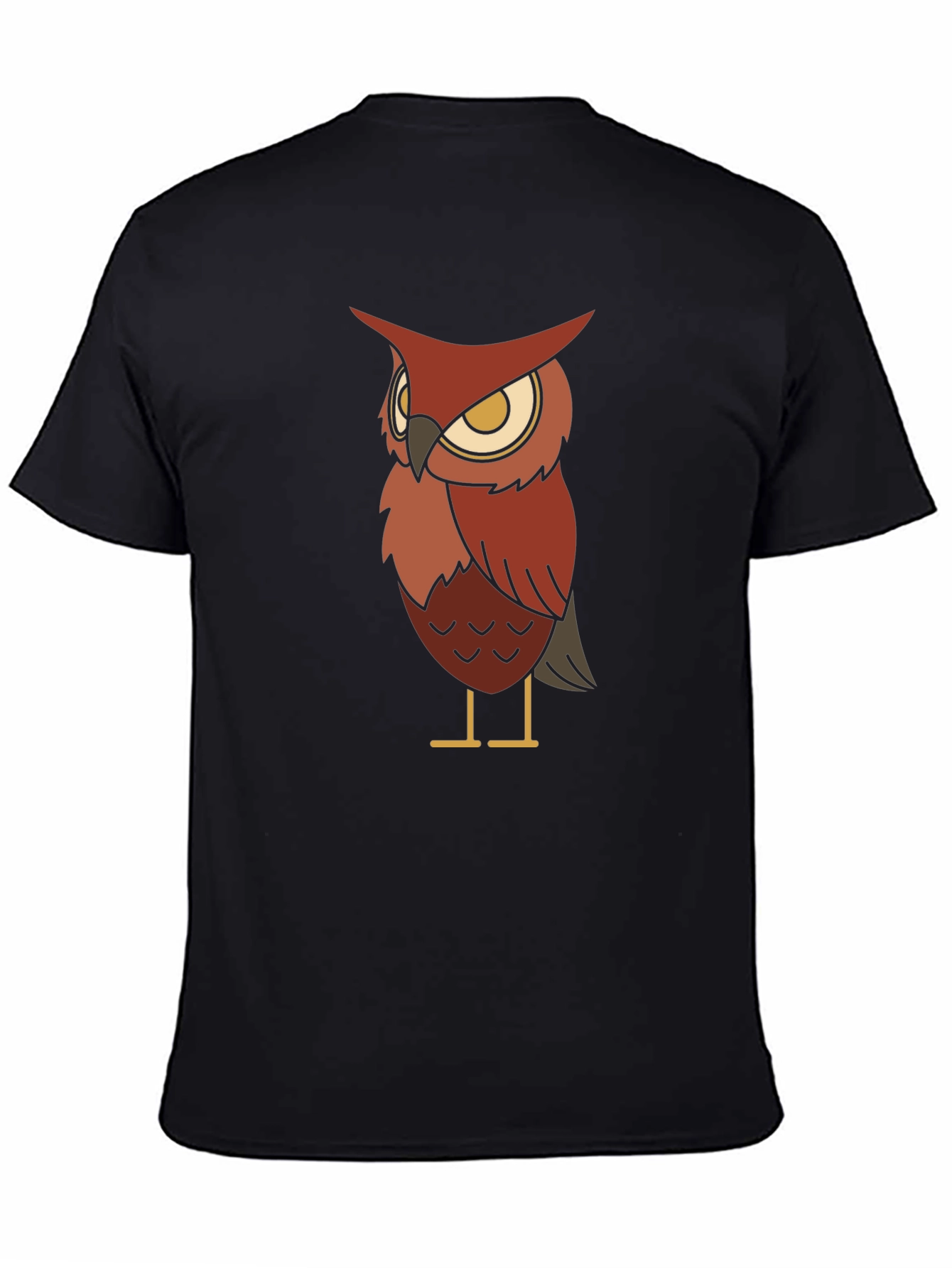 Owl Graphic Black T-Shirt for Men