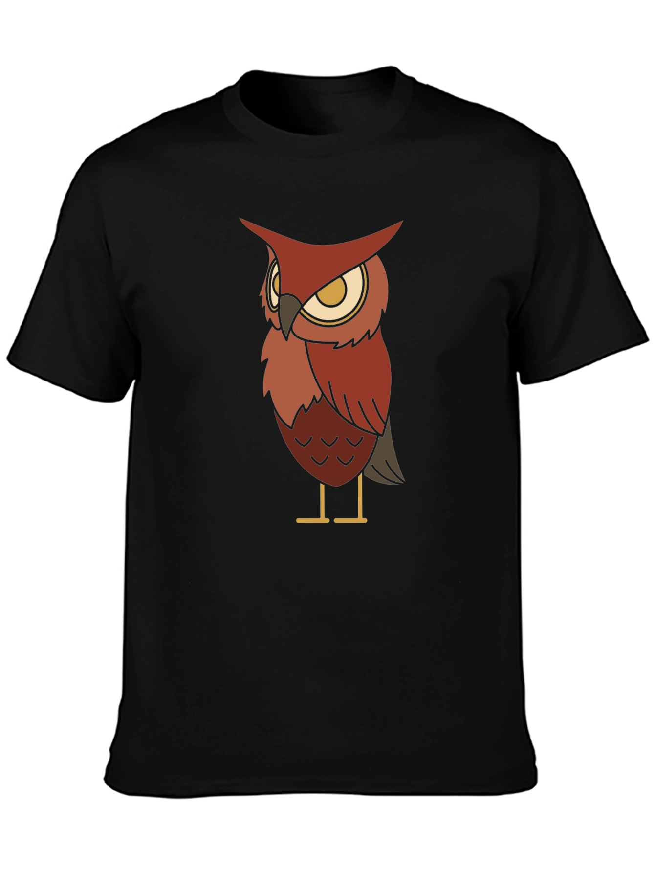 Owl Graphic Black T-Shirt for Men