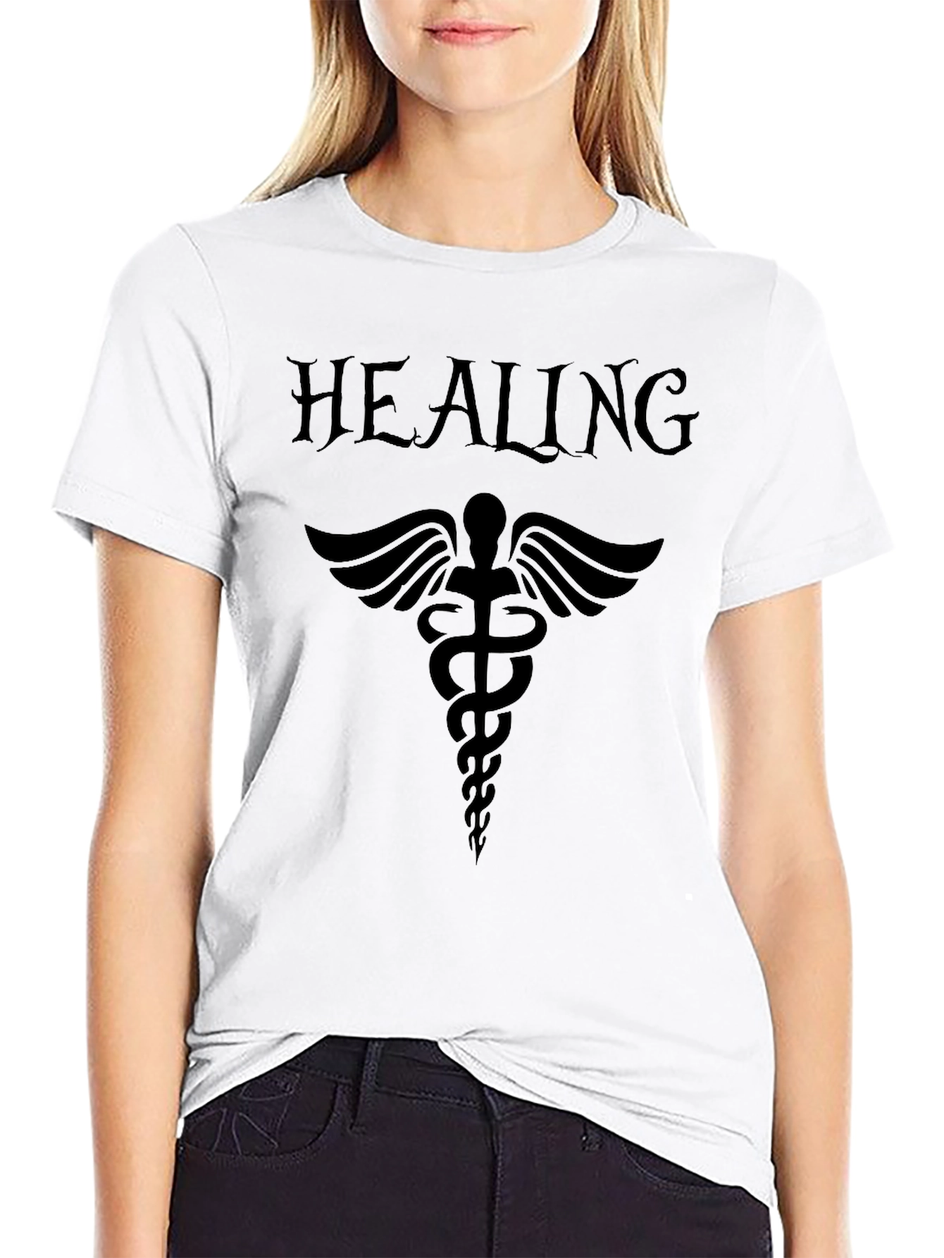 Healing Caduceus T-Shirt - Black