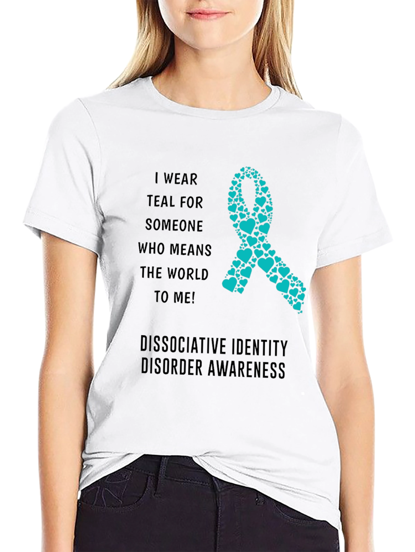 Teal Ribbon Dissociative Identity Disorder Awareness T-Shirt