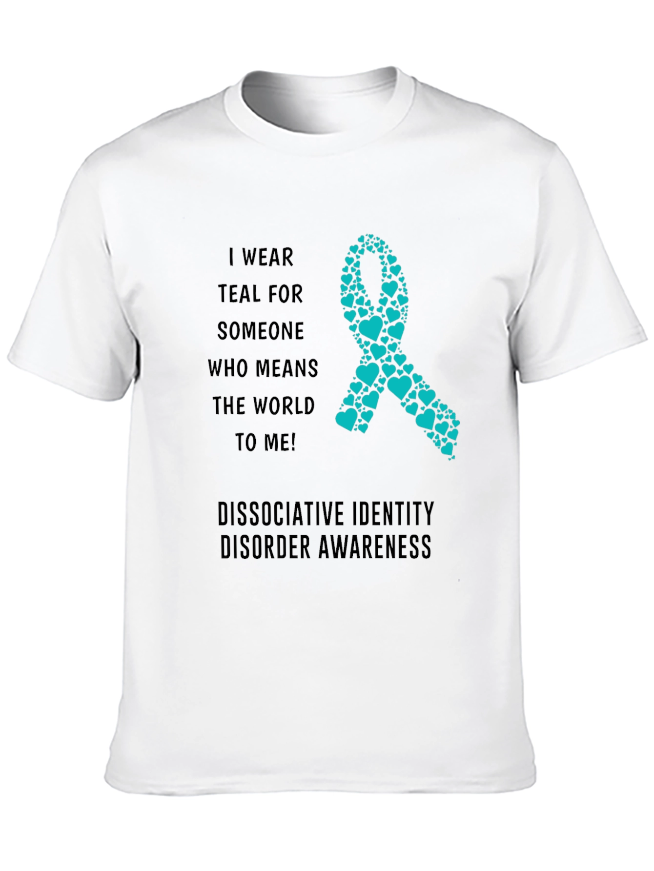 Teal Ribbon Dissociative Identity Disorder Awareness T-Shirt