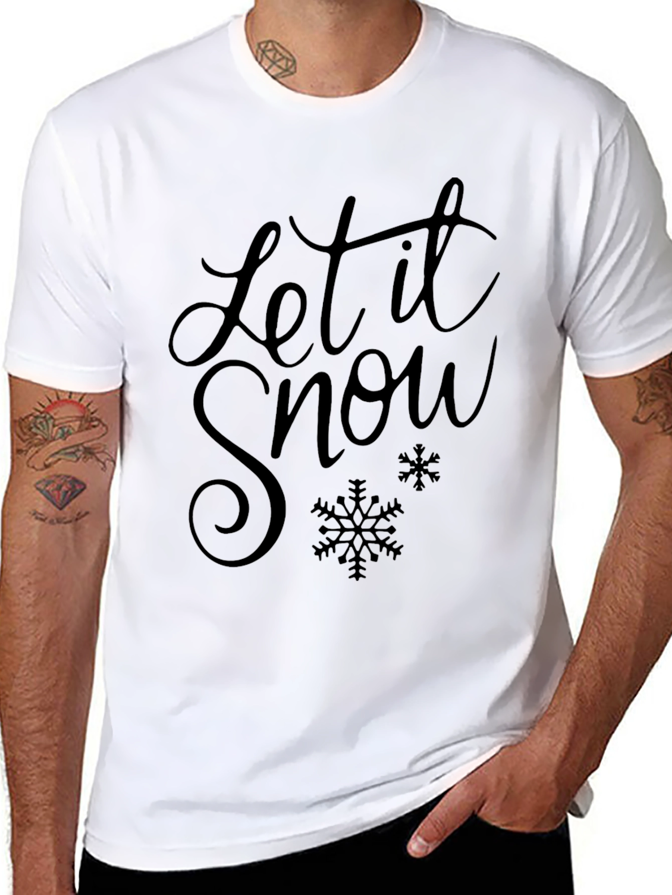 Let It Snow Black Graphic Tee
