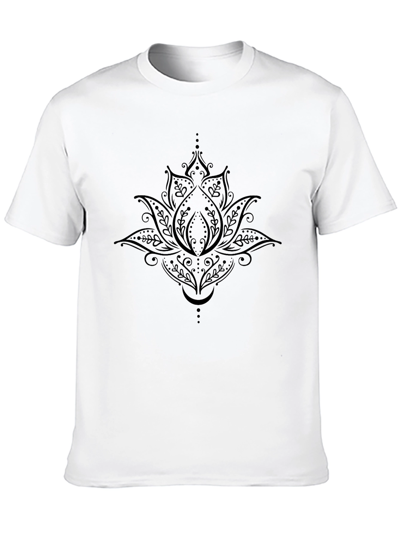 Lotus Mandala Graphic Black T-Shirt