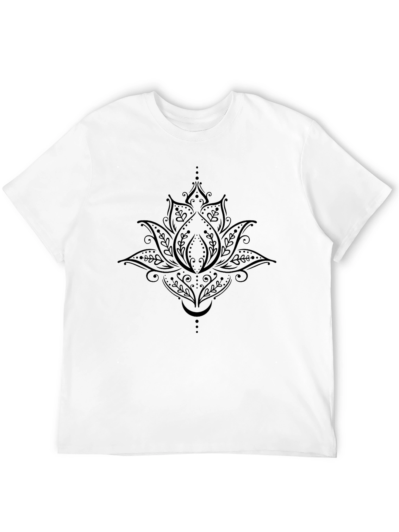 Lotus Mandala Graphic Black T-Shirt