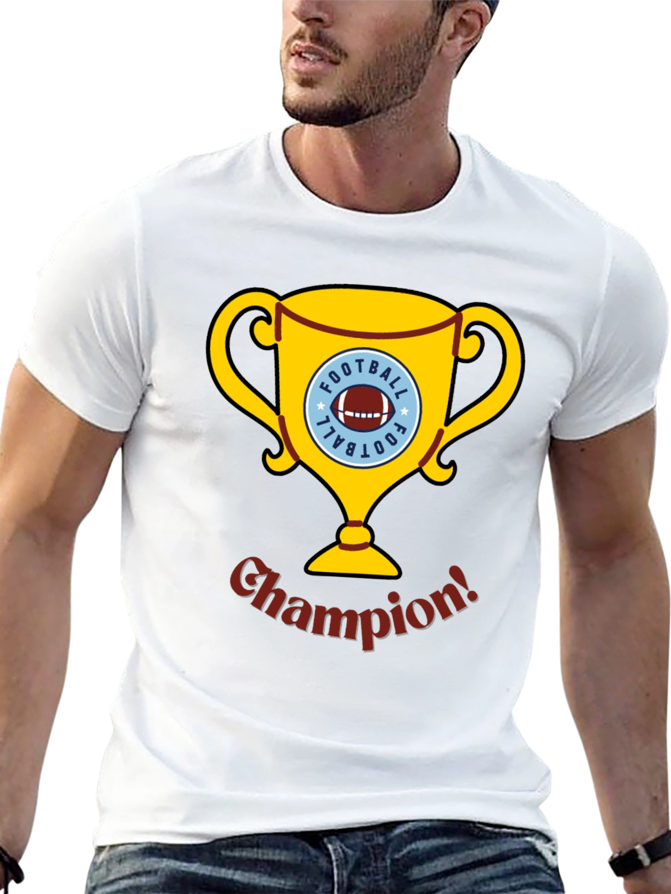 Football Champion Trophy Graphic T-Shirt