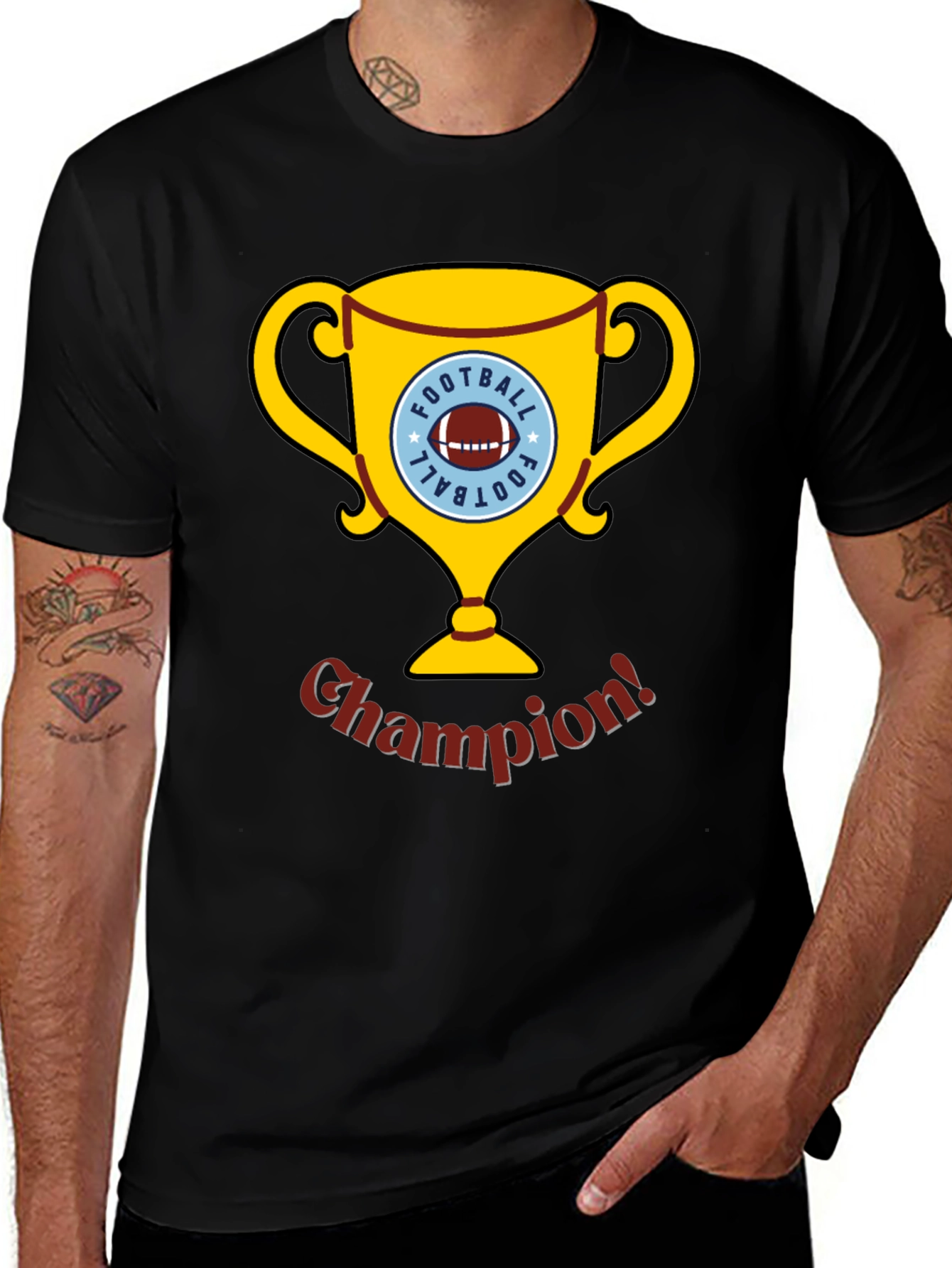 Football Champion Trophy Graphic T-Shirt