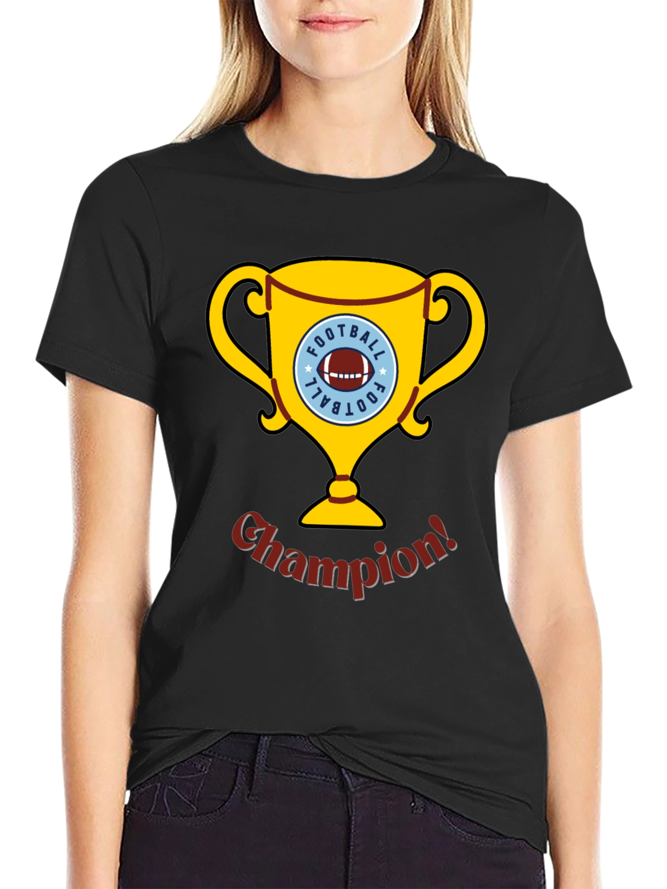 Football Champion Trophy Graphic T-Shirt