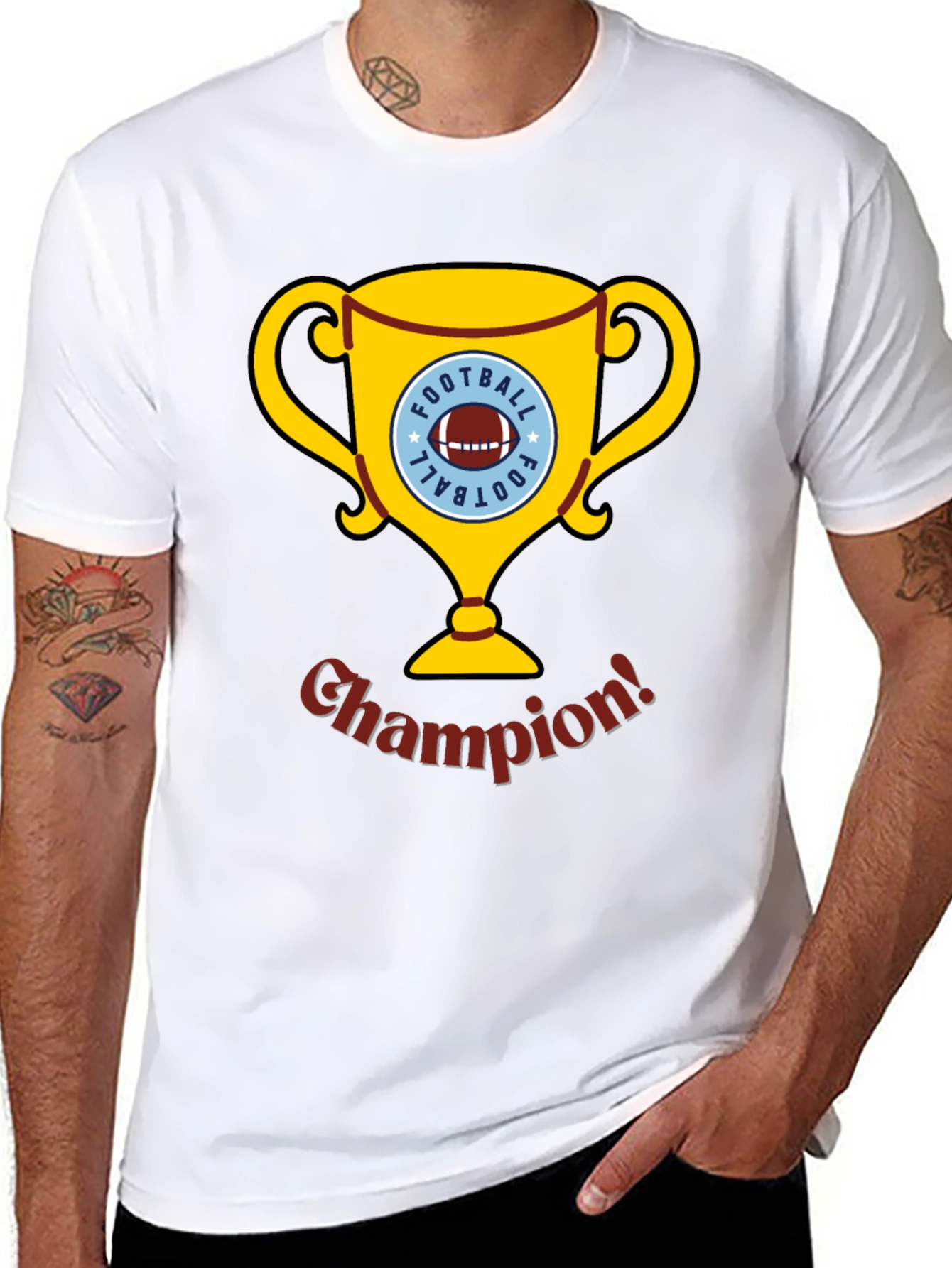 Football Champion Trophy Graphic T-Shirt