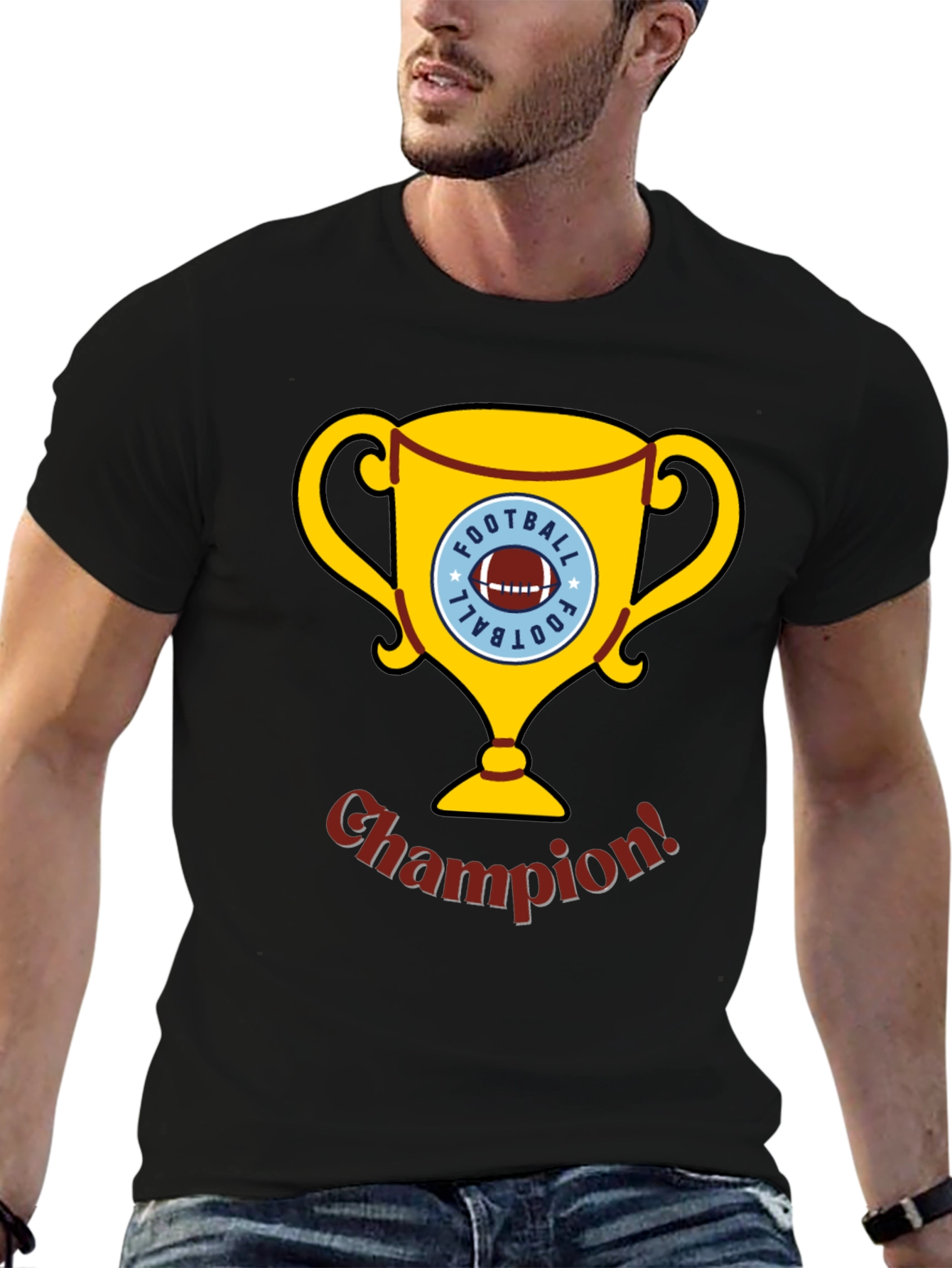 Football Champion Trophy Graphic T-Shirt