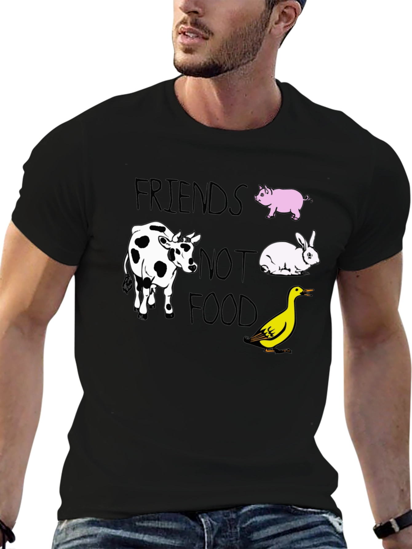 Vegan Friends Not Food Graphic Tee