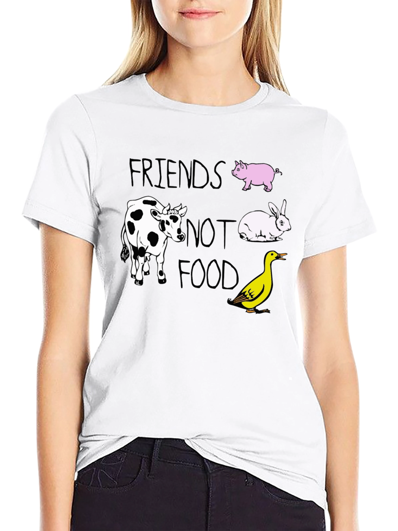 Vegan Friends Not Food Graphic Tee
