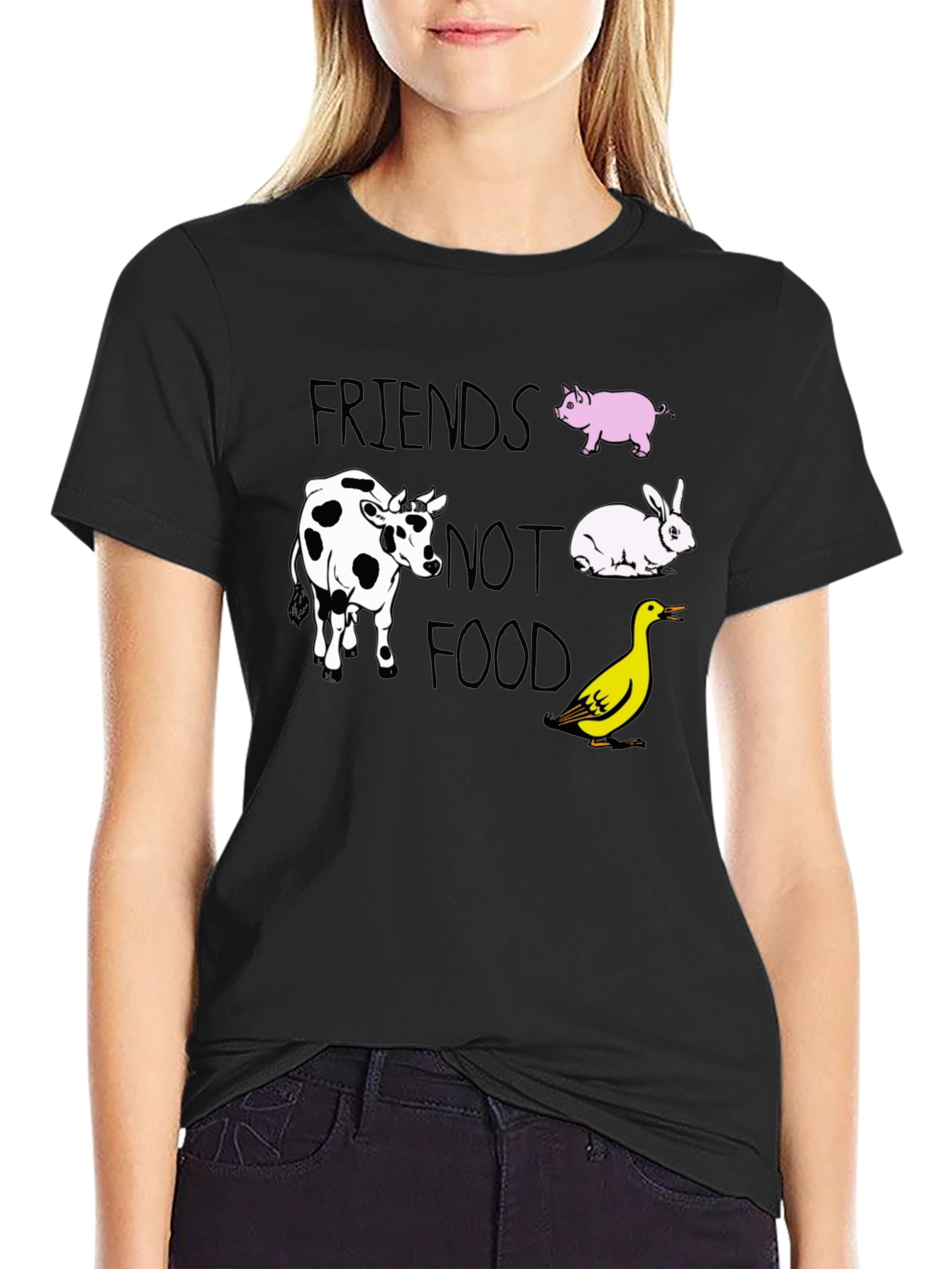Vegan Friends Not Food Graphic Tee