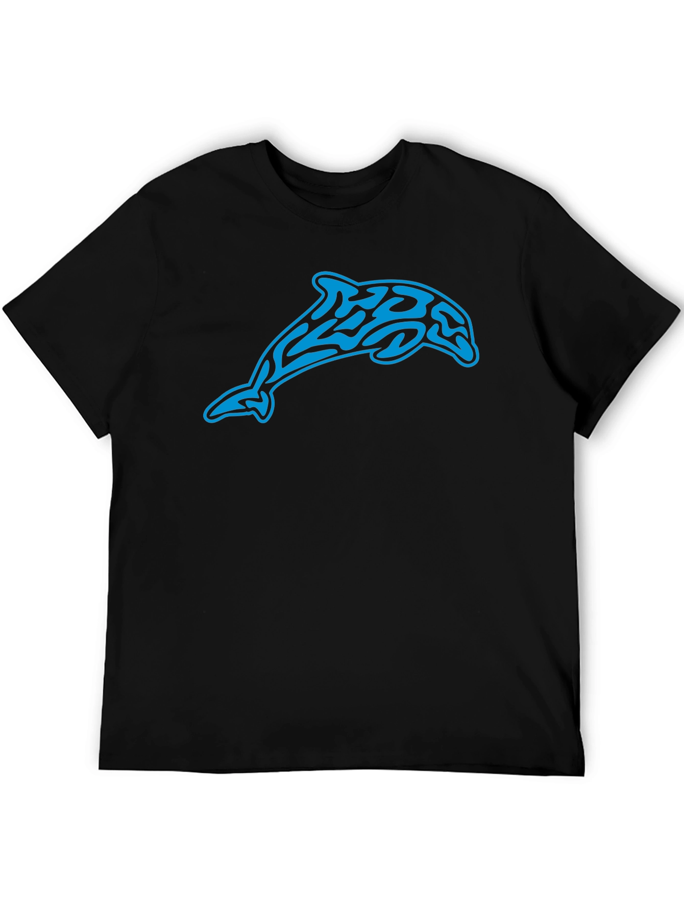 Tribal Dolphin Graphic Black T-Shirt