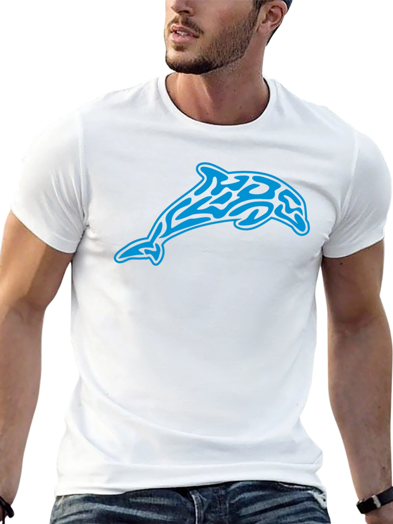 Tribal Dolphin Graphic Black T-Shirt