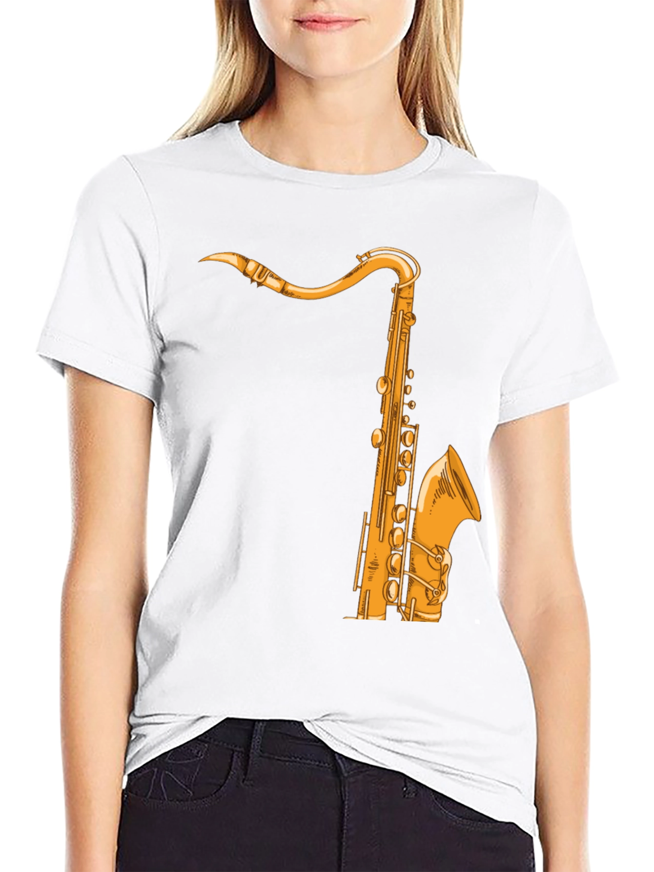Saxophone Graphic Tee - Music Lover Shirt