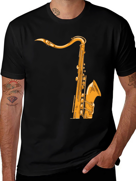 Saxophone Graphic Tee - Music Lover Shirt