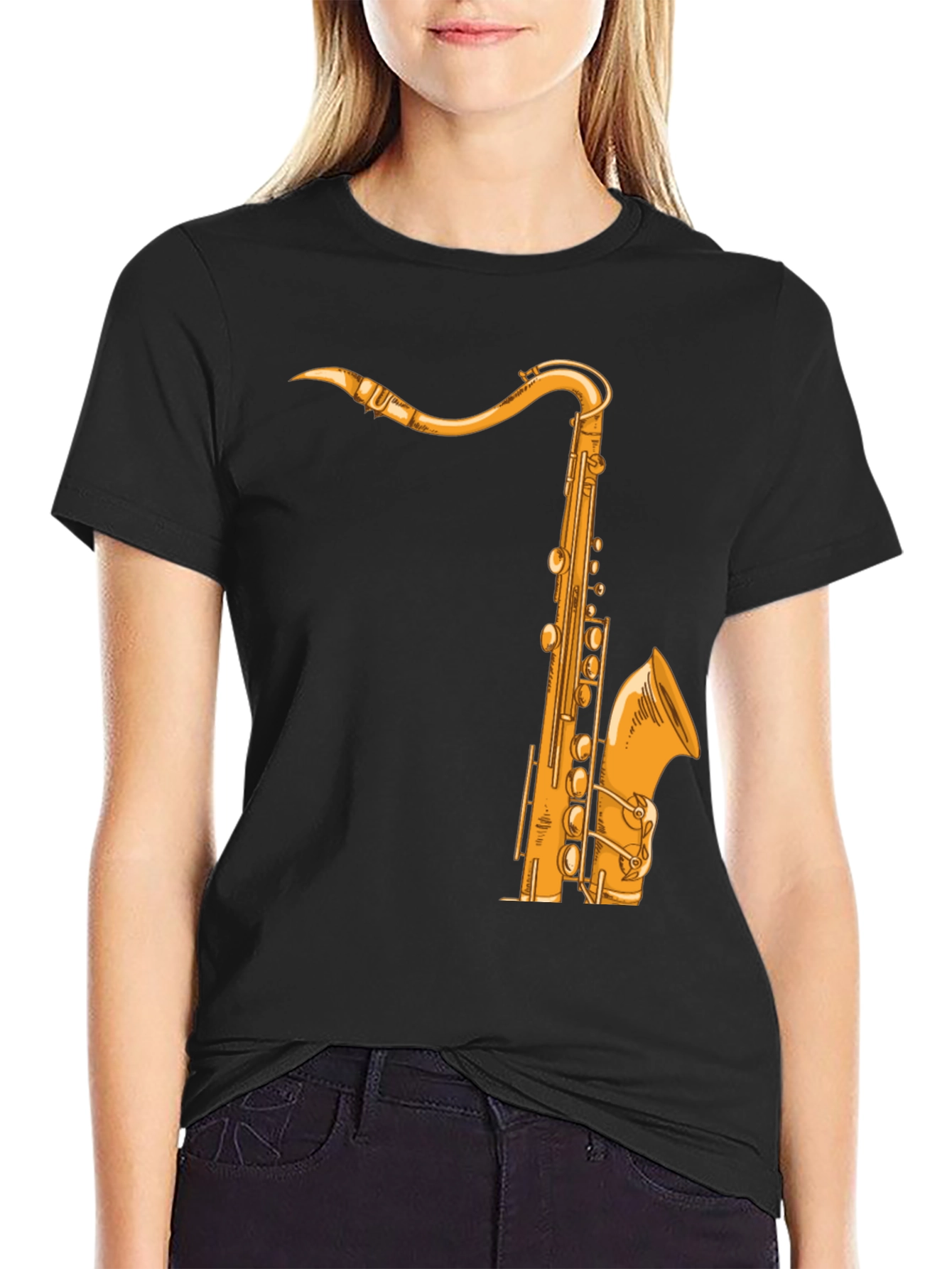 Saxophone Graphic Tee - Music Lover Shirt