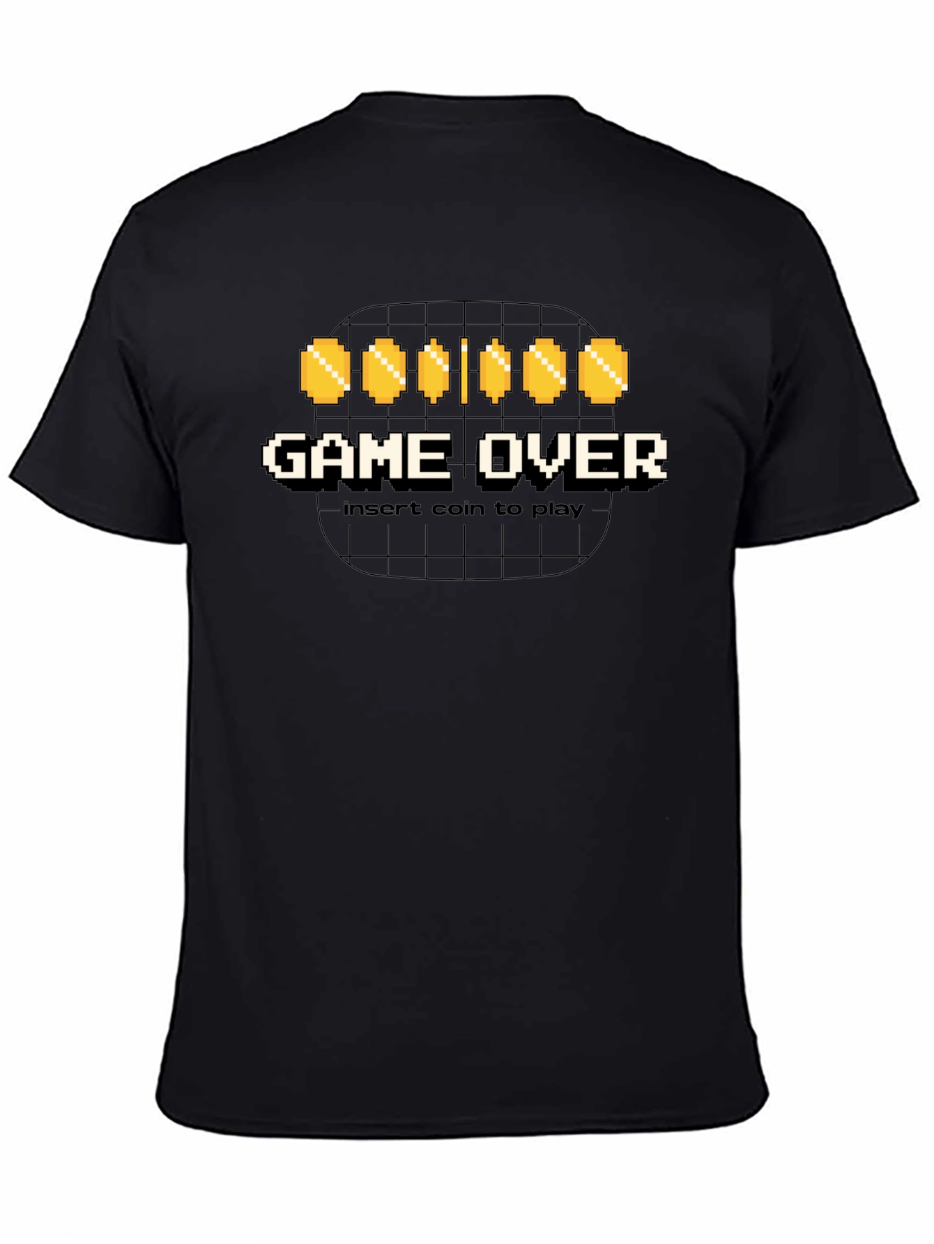 Game Over Insert Coin Black Graphic Tee