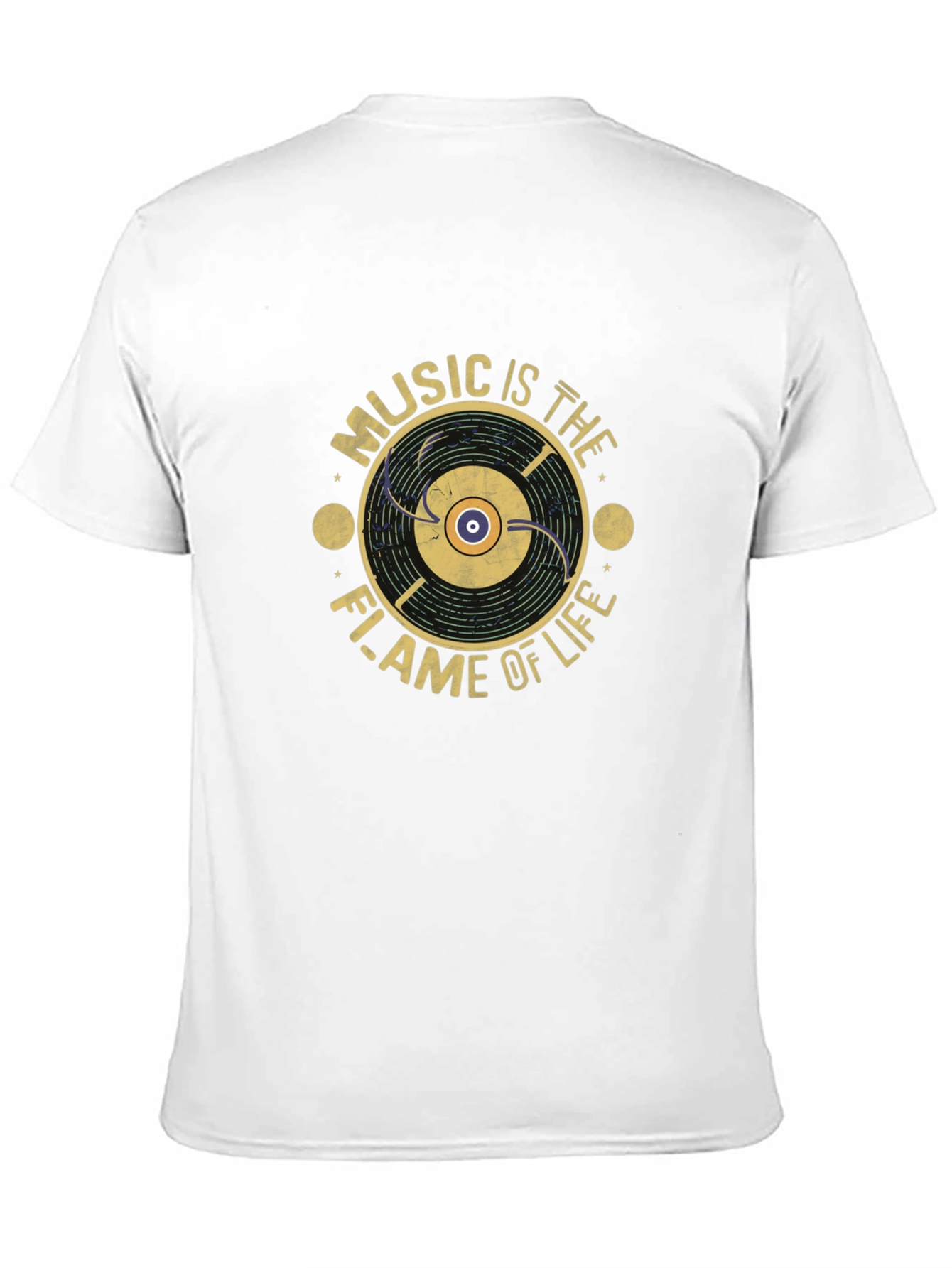 Music is The Flame of Life T-Shirt - Black