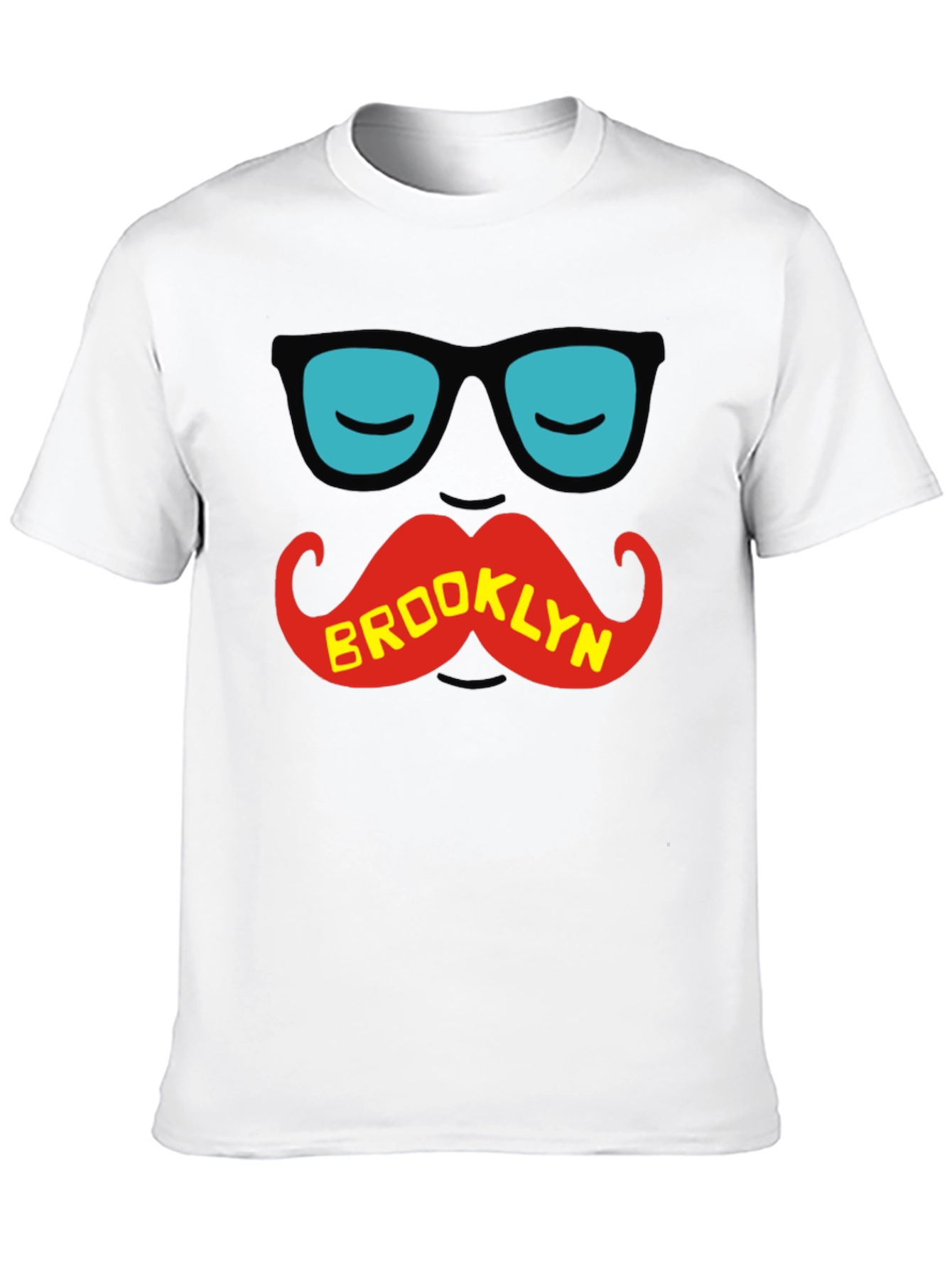 Brooklyn Mustache T-Shirt - Cool Graphic Tee