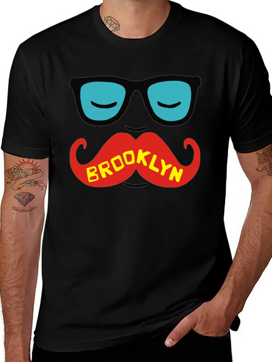 Brooklyn Mustache T-Shirt - Cool Graphic Tee