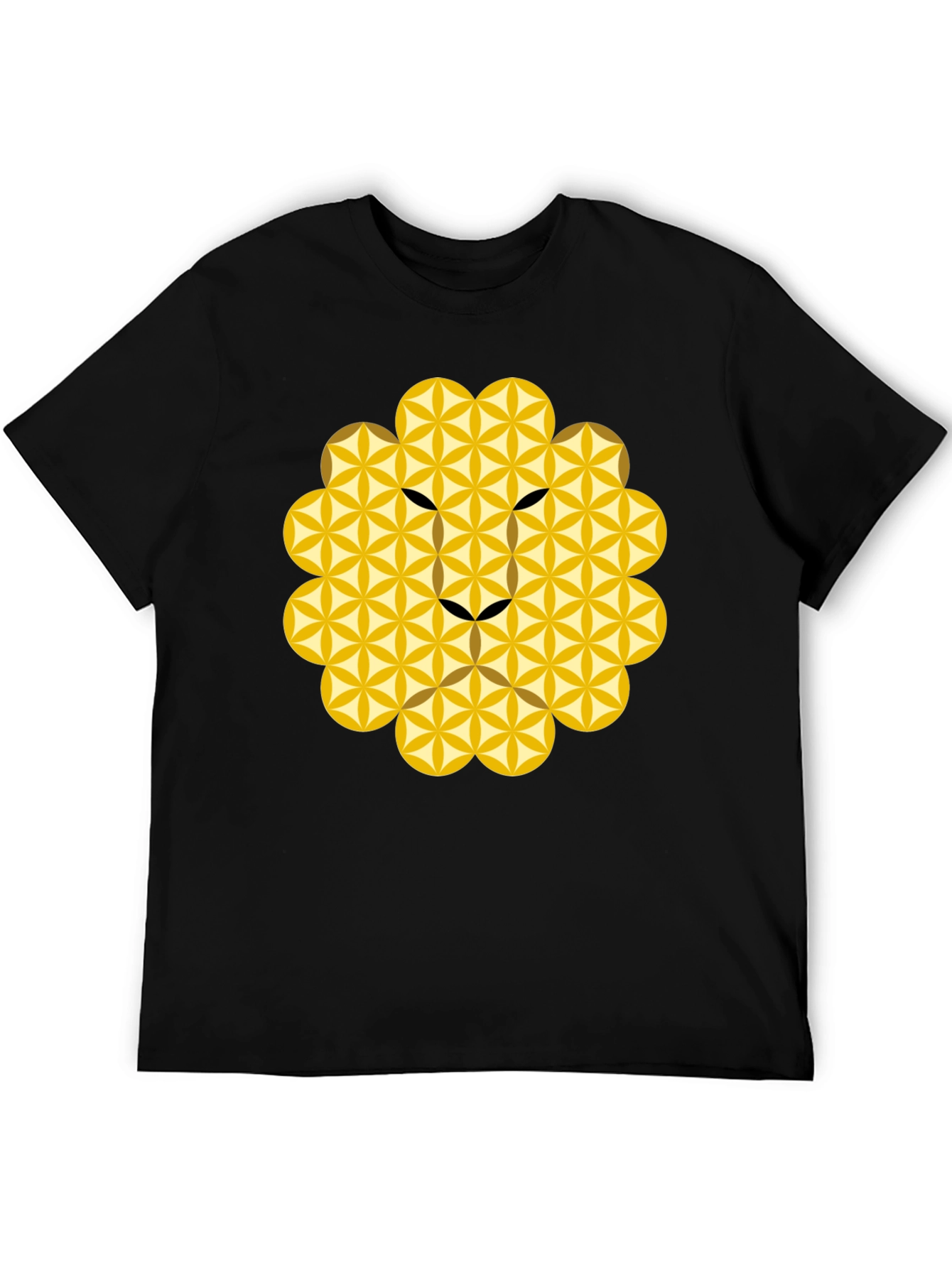 Geometric Lion Head Tee - Black