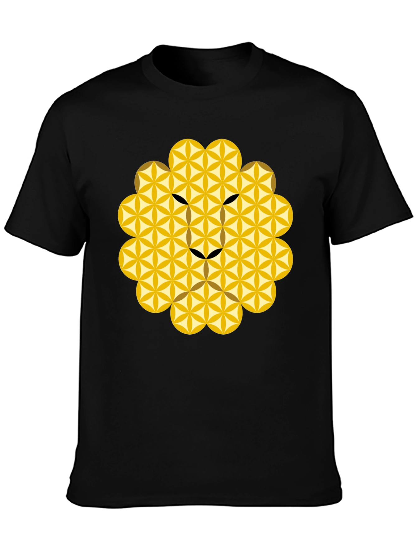 Geometric Lion Head Tee - Black
