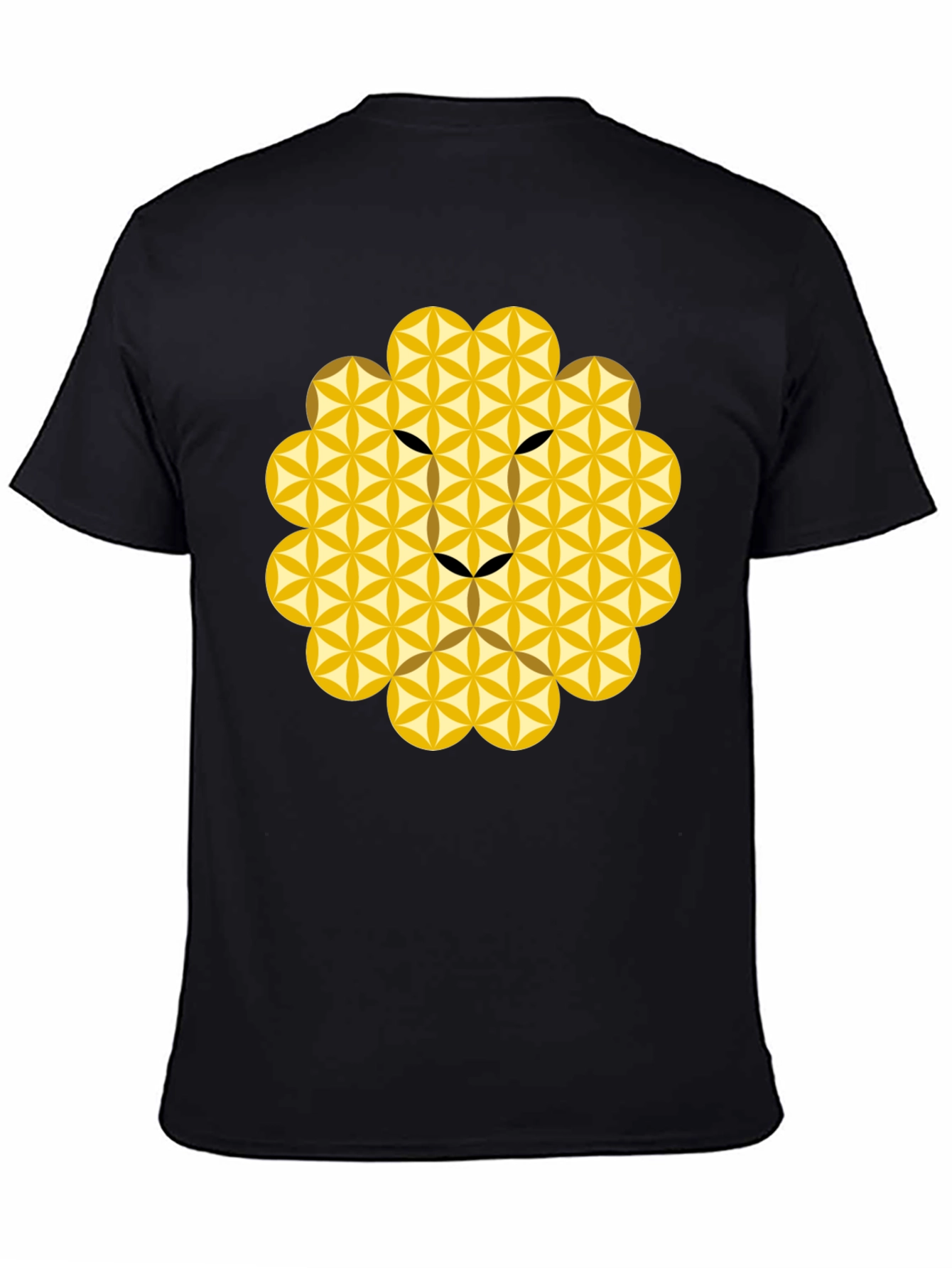 Geometric Lion Head Tee - Black