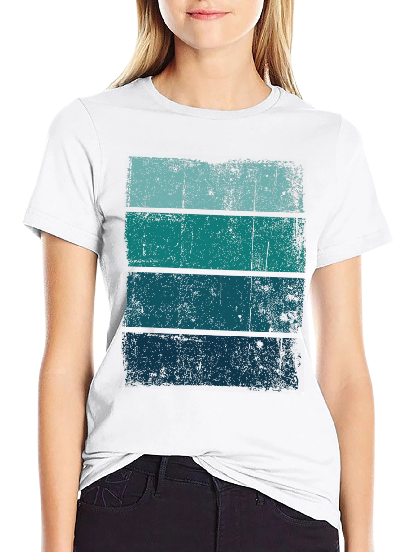 Retro Striped Tee - Distressed Graphic T-Shirt