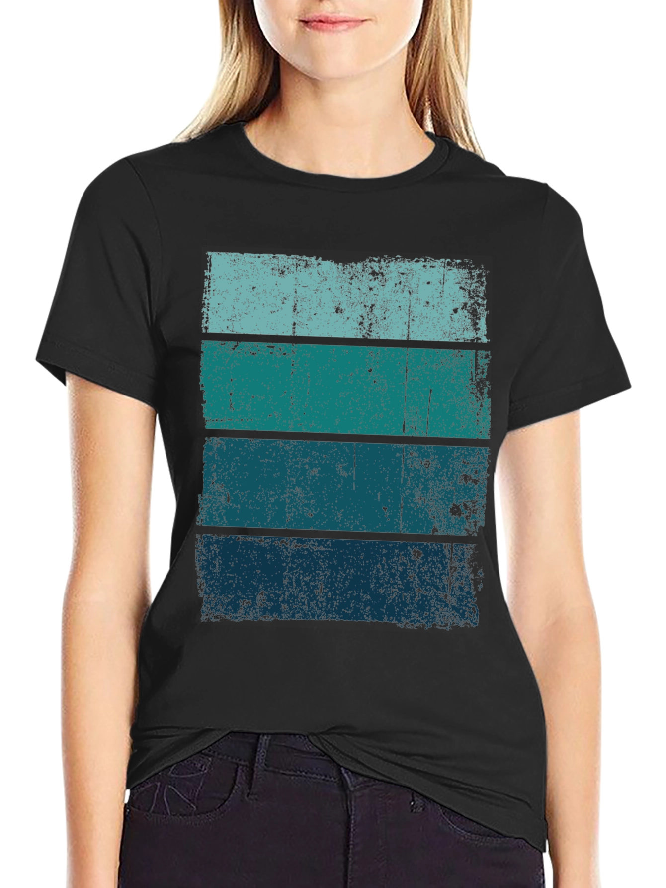 Retro Striped Tee - Distressed Graphic T-Shirt