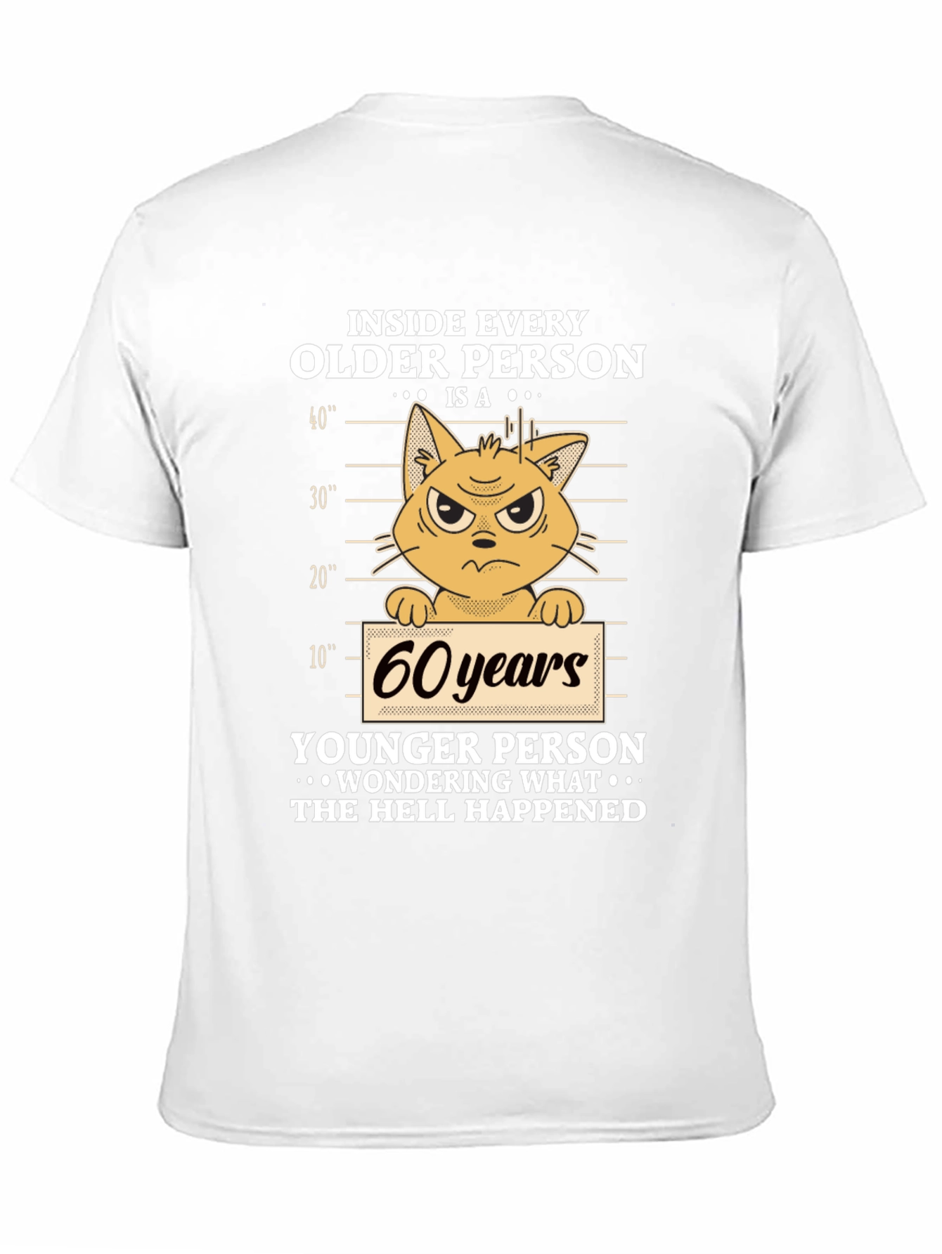 Funny 60 Years Old Cat Mugshot T-Shirt