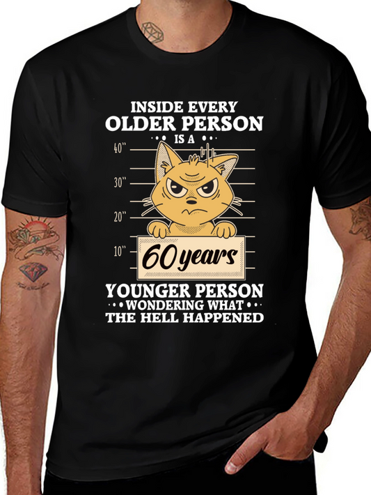 Funny 60 Years Old Cat Mugshot T-Shirt